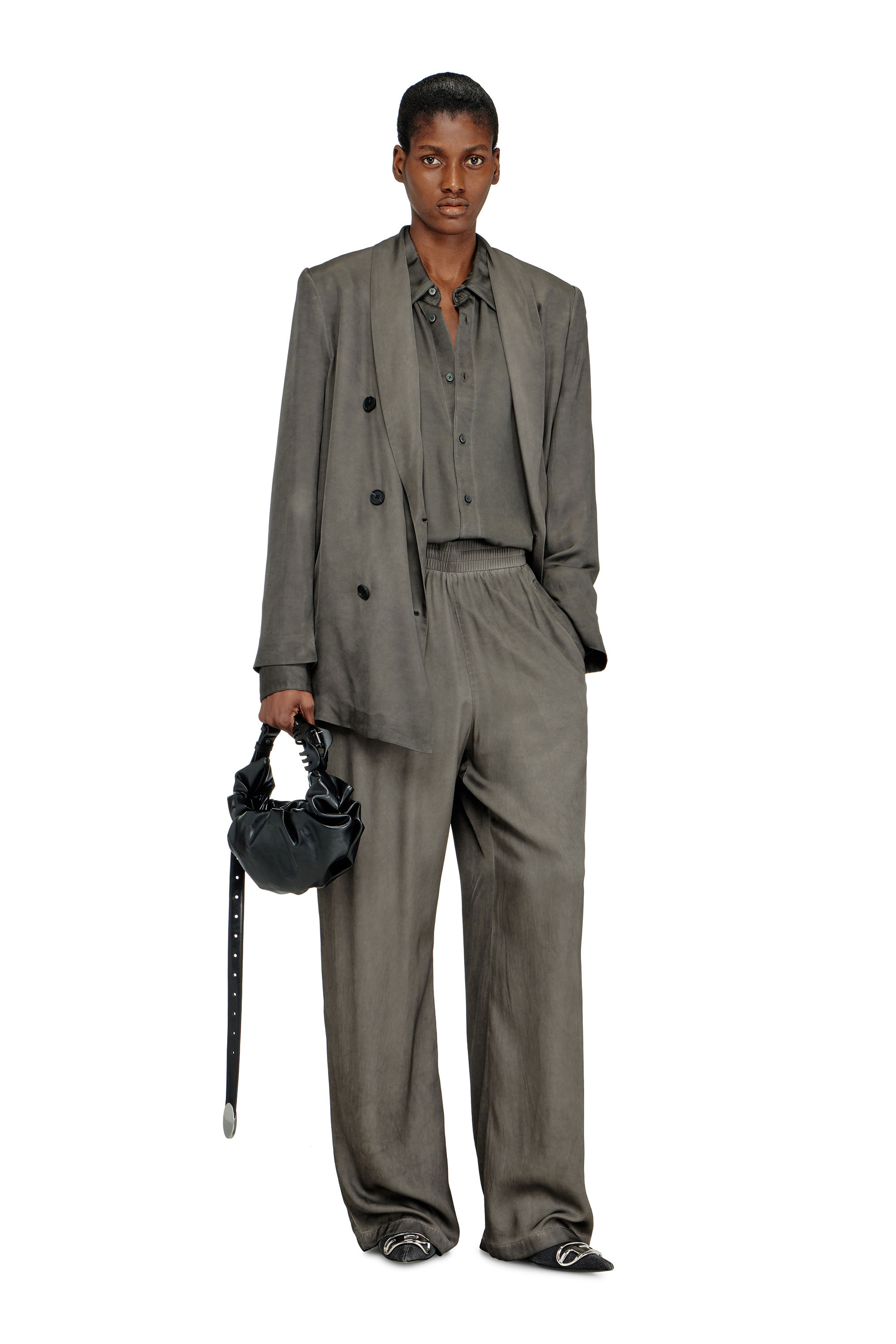 Diesel - G-AVINA-S1, Blazer de viscosa fluida tratada Mujer in Gris - 2