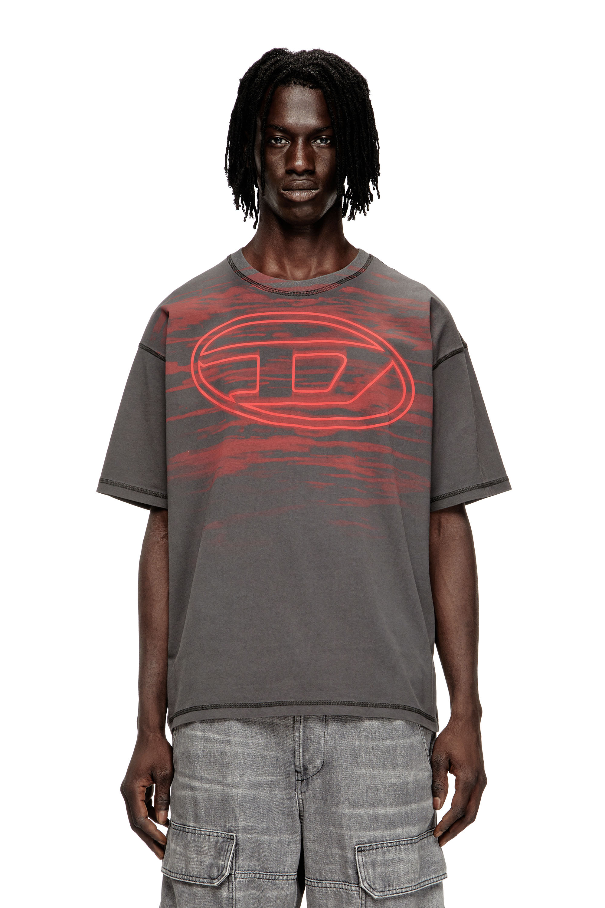 Diesel - T-BOXT-T5, Camiseta de algodón con estampado Oval D Hombre in ToBeDefined - 1