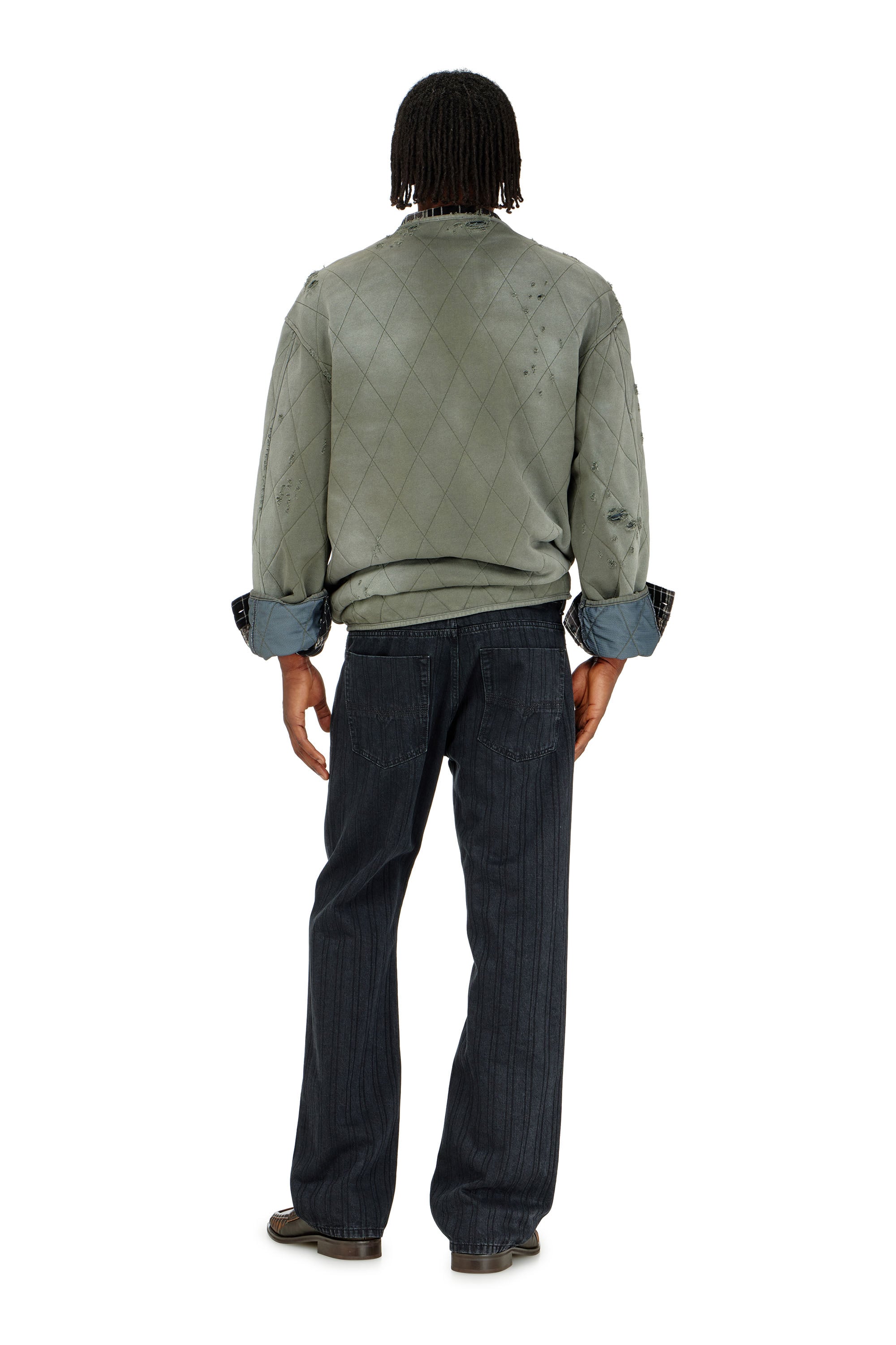 Diesel - Relaxed Jeans 1980 D-Eeper 09Q12 Hombre, Negro/Gris oscuro - 3