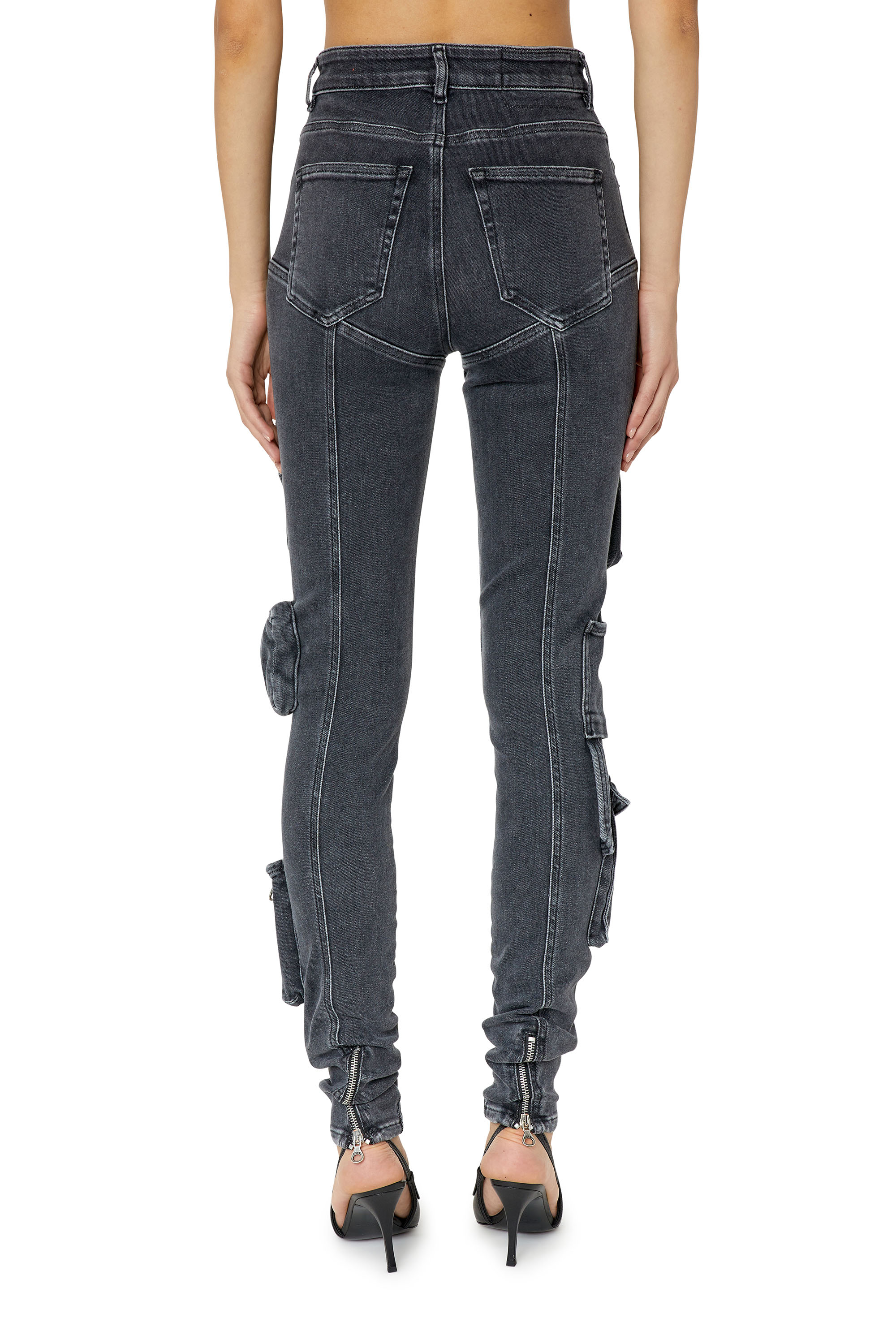 Diesel - Super skinny Jeans 1984 Slandy-High 09F27, Negro/Gris oscuro - Image 3