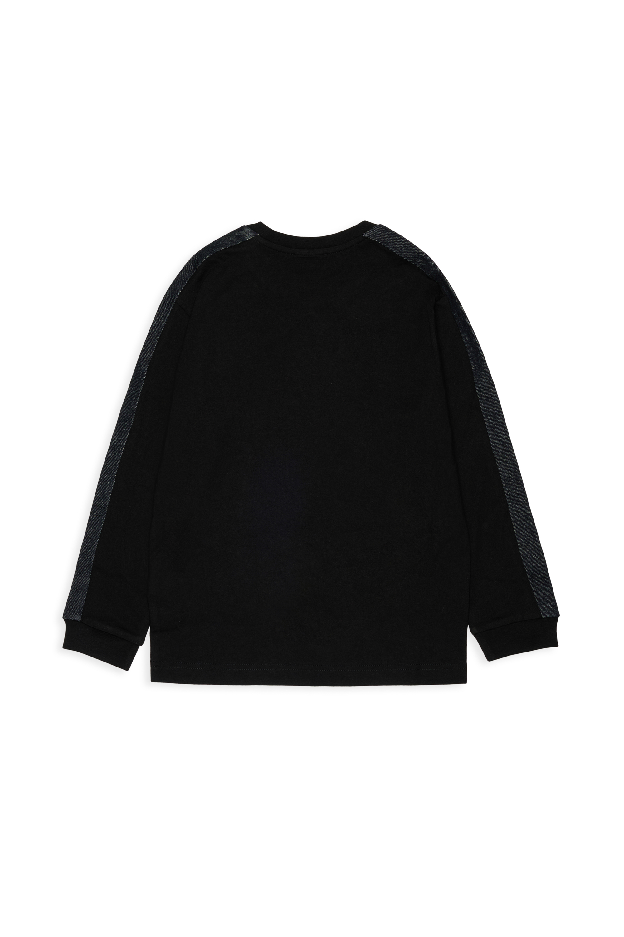 Diesel - TEAN OVER, Camiseta de manga larga con logo y bandas en contraste Hombre in Negro - 2