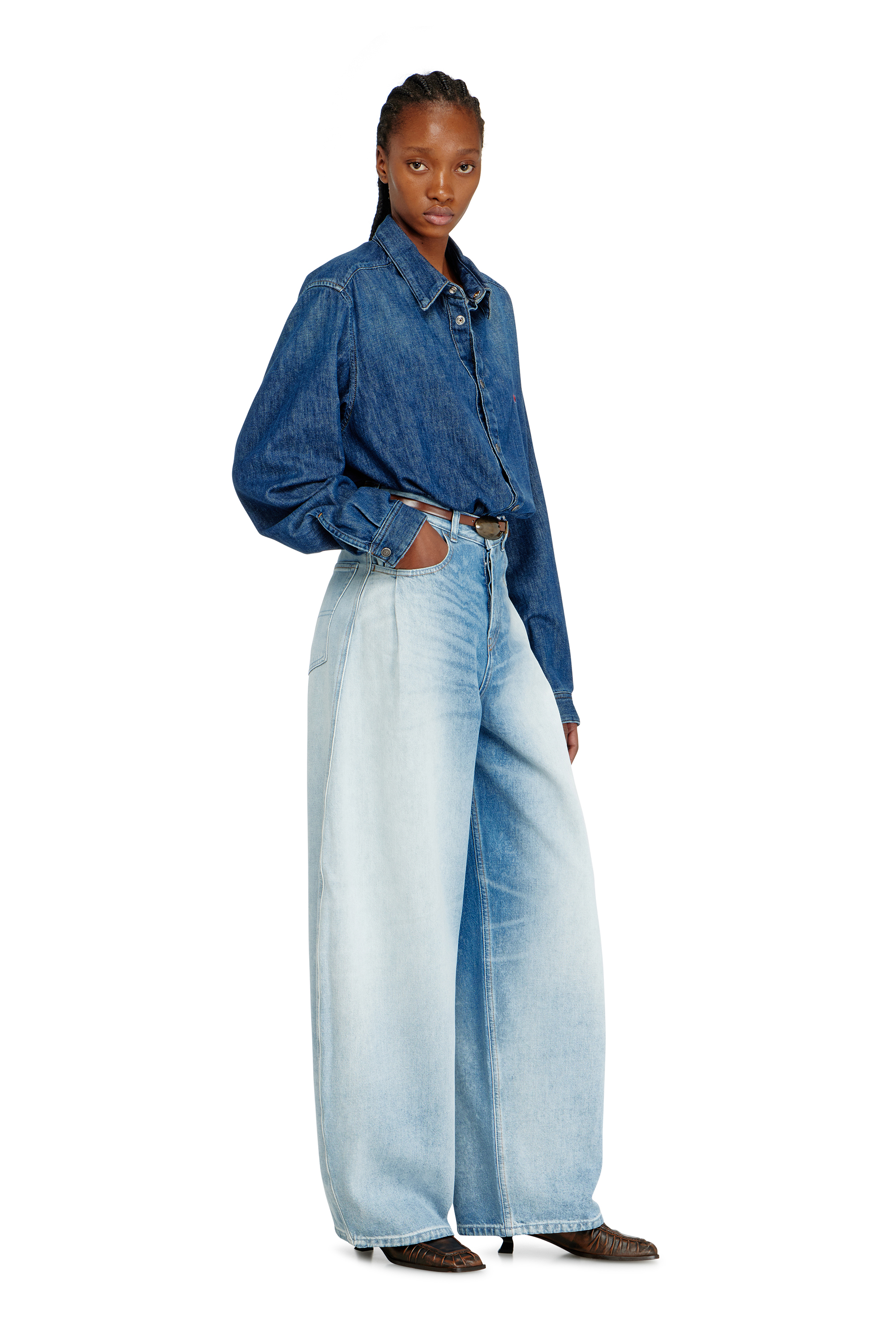 Diesel - Relaxed Jeans 1987 D-Khelz 007EE Mujer, Azul Claro - 2