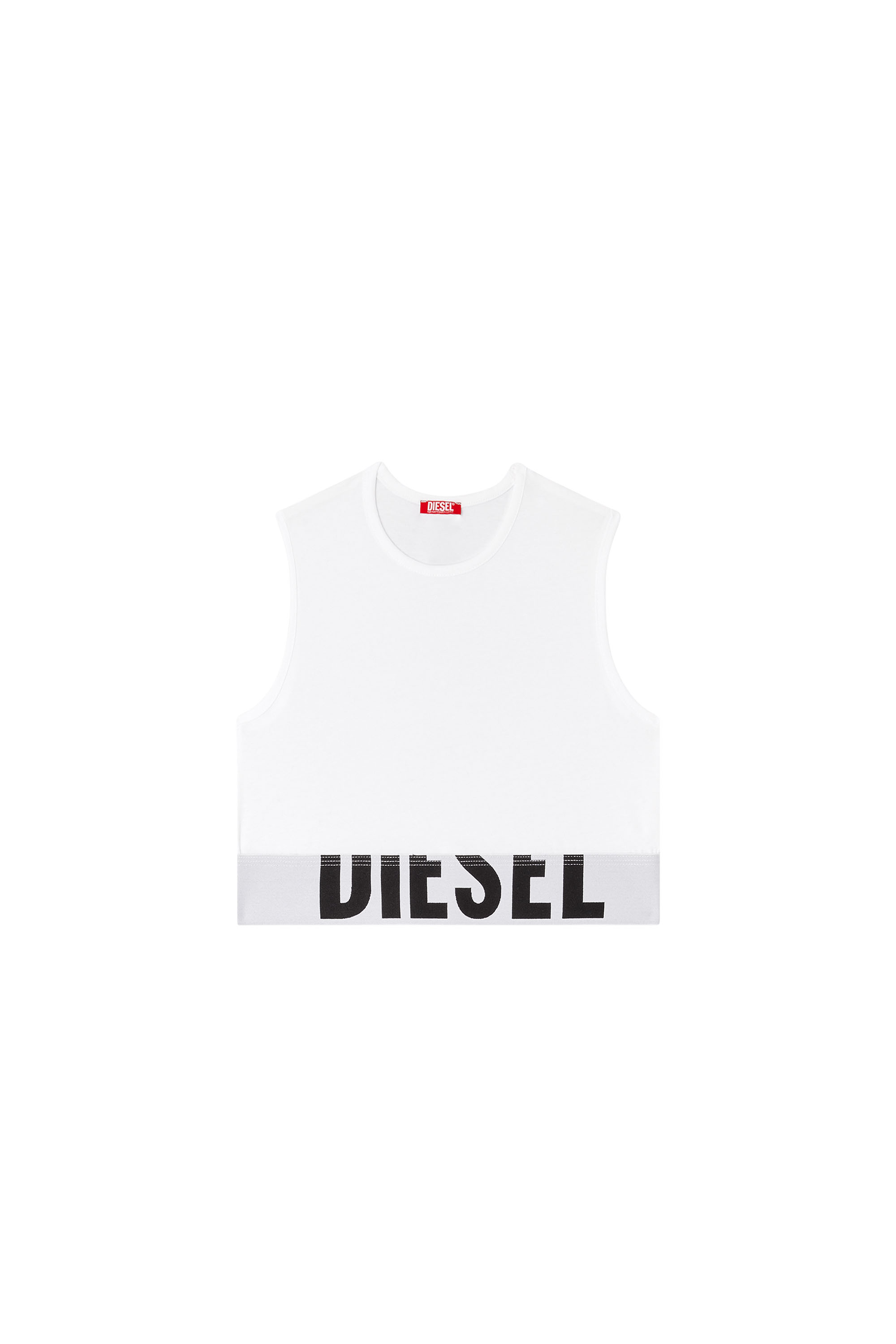 Diesel - ADA-D-POP, Camiseta con tirantes recortada con logotipo recortado Mujer in Blanco - 4