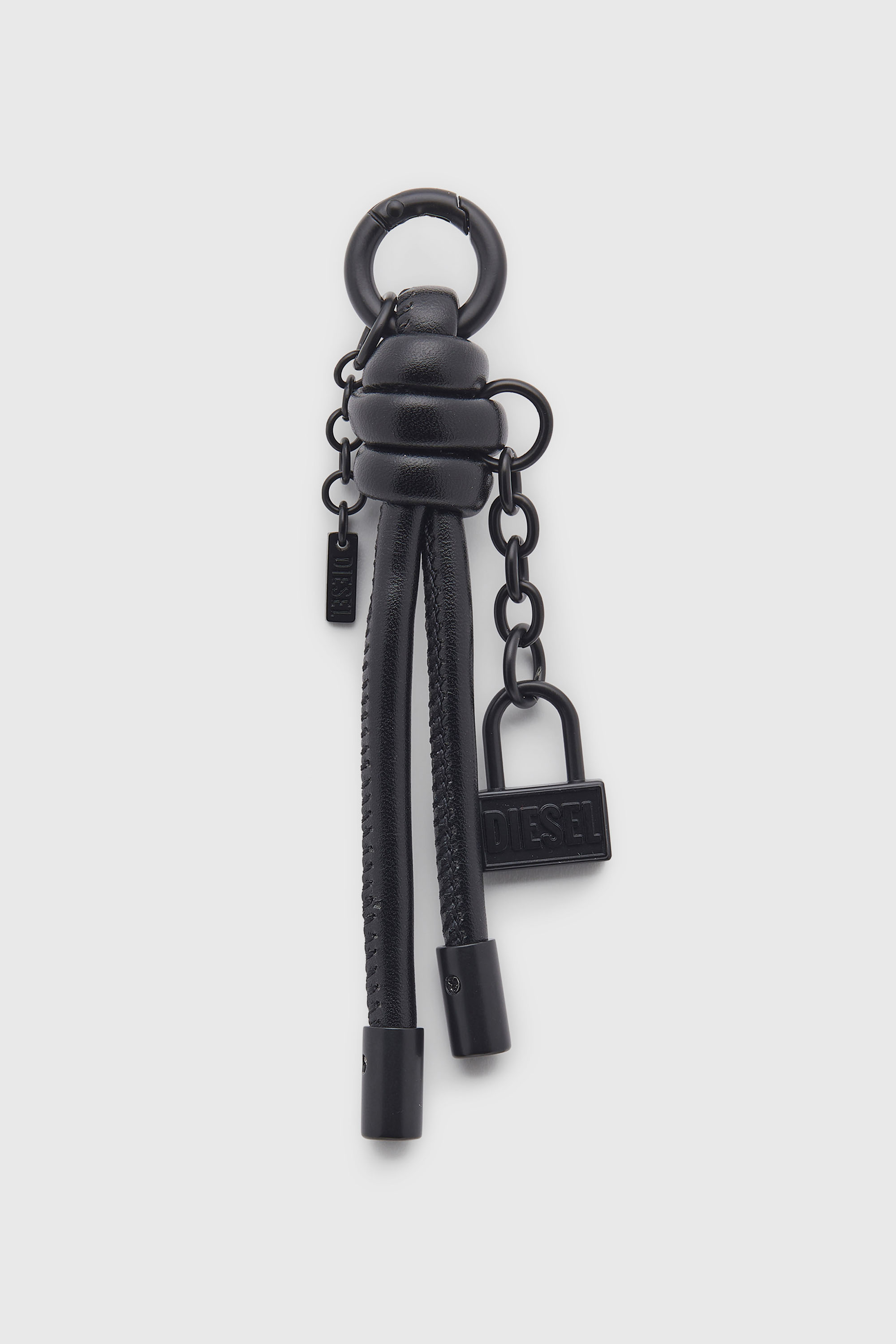 Diesel - CHARM-LOCK II, Llavero met&aacute;lico con detalle de candado Diesel Hombre in Negro - 1