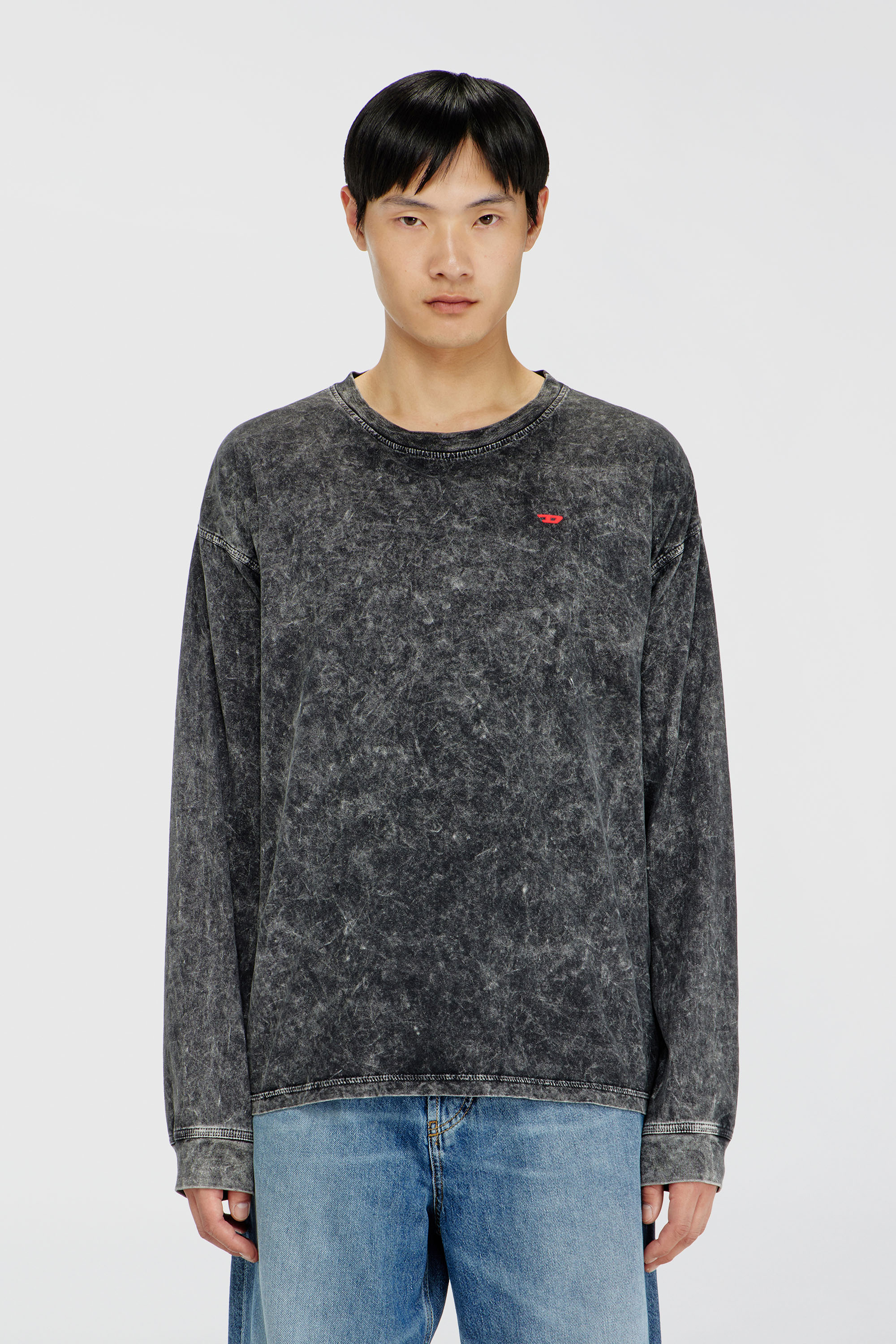 Diesel - T-BOXT-LS-AA5, Camiseta de manga larga con efecto tratado Hombre in Gris - 1