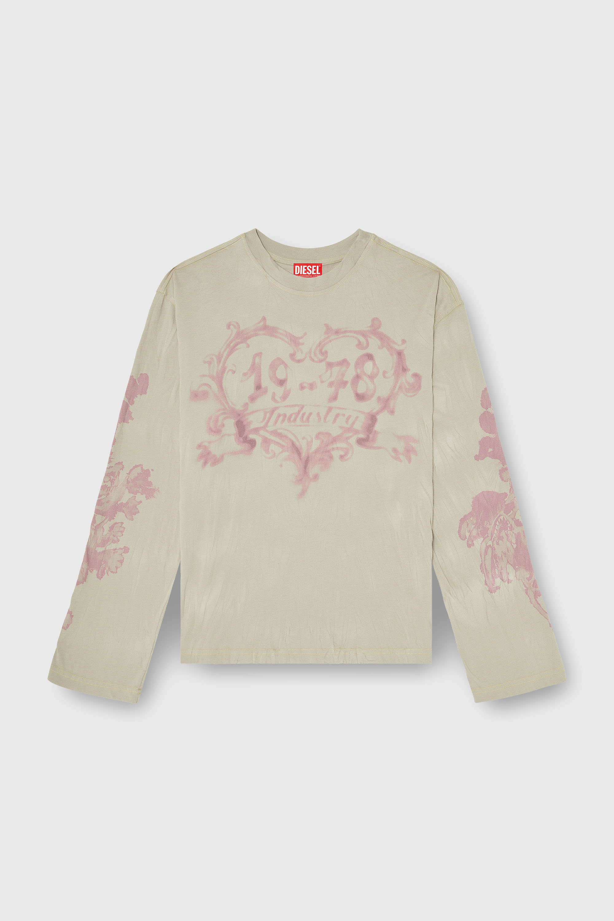 Diesel - T-HILARY-LS-AA1, Camiseta de manga larga de algod&oacute;n con estampado gr&aacute;fico Mujer in Multicolor - 2