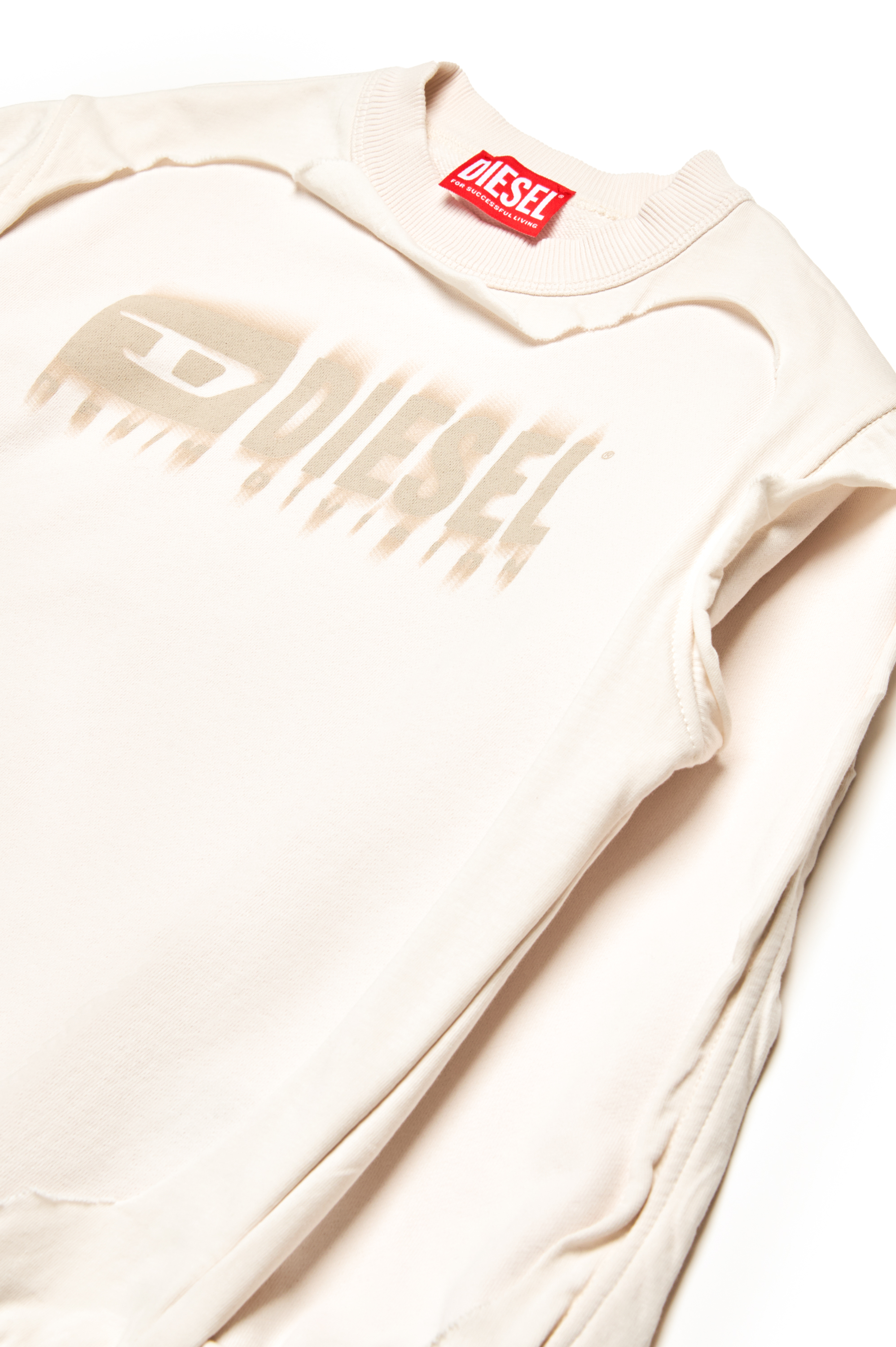 Diesel - SBOXTDBL OVER, Sudadera despegable con logotipo degradado Hombre in Blanco - 3