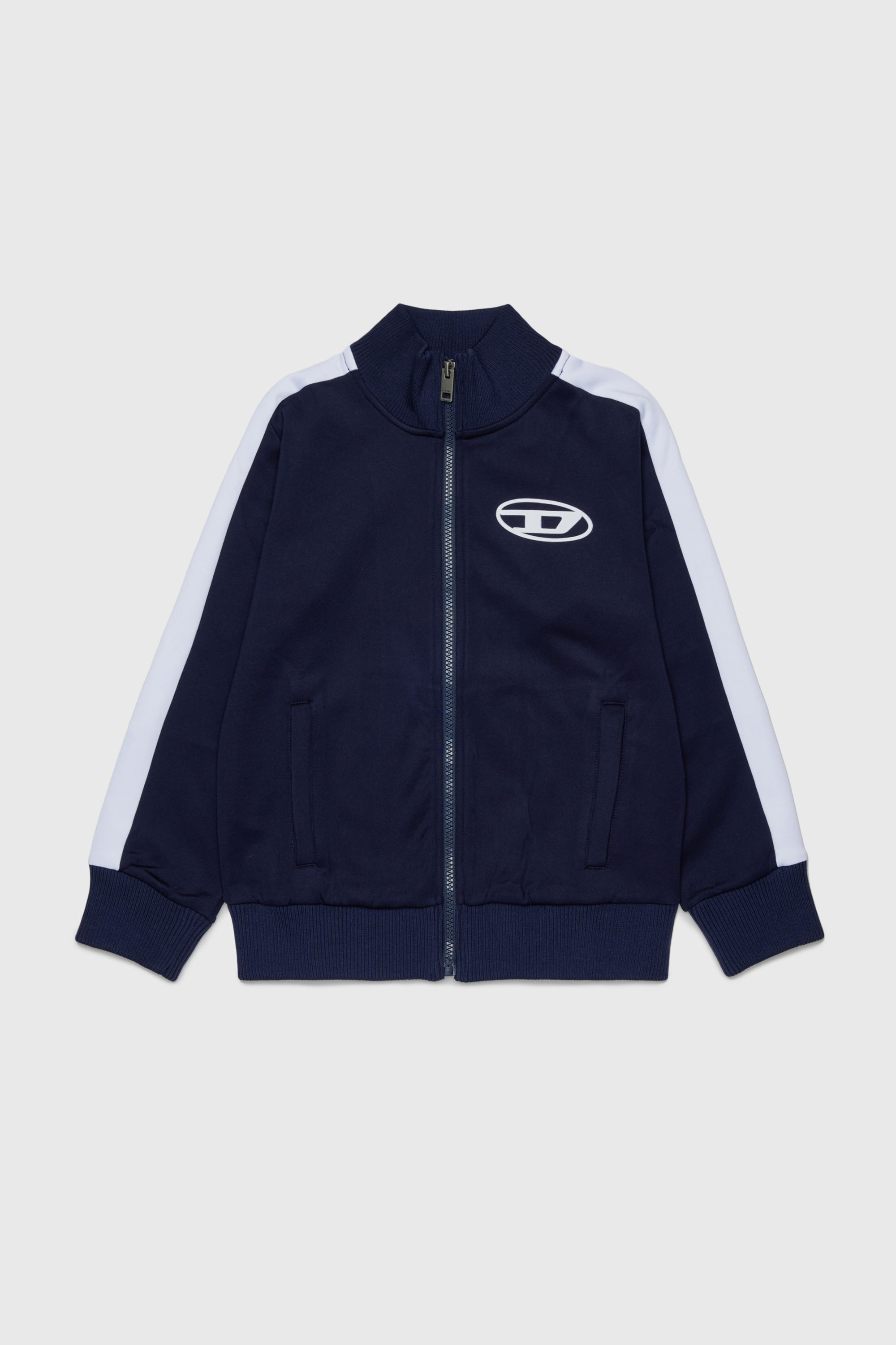 Diesel - SBOS, Man's Track jacket with Oval D logo in Dark Blue - 1