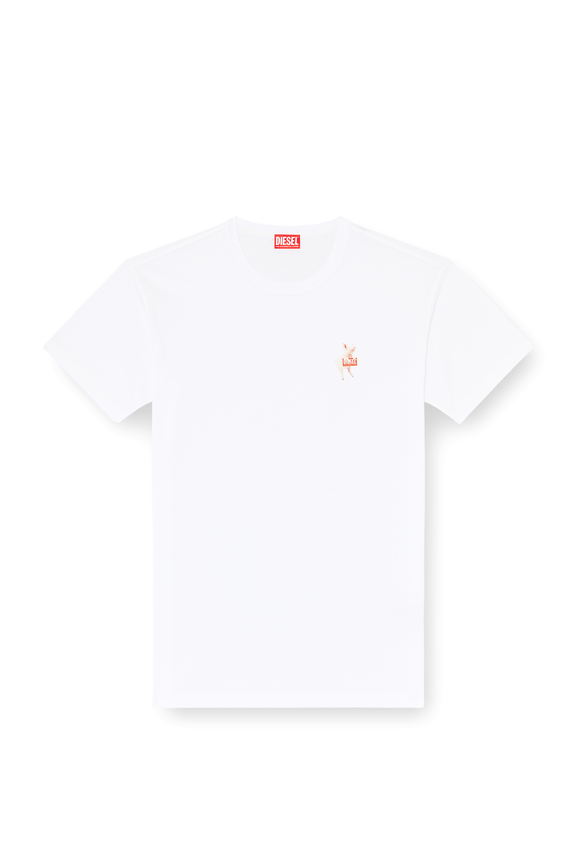 Diesel - T-NORM-V4, Camiseta con estampado de cerdo y logo Hombre in Blanco - 2