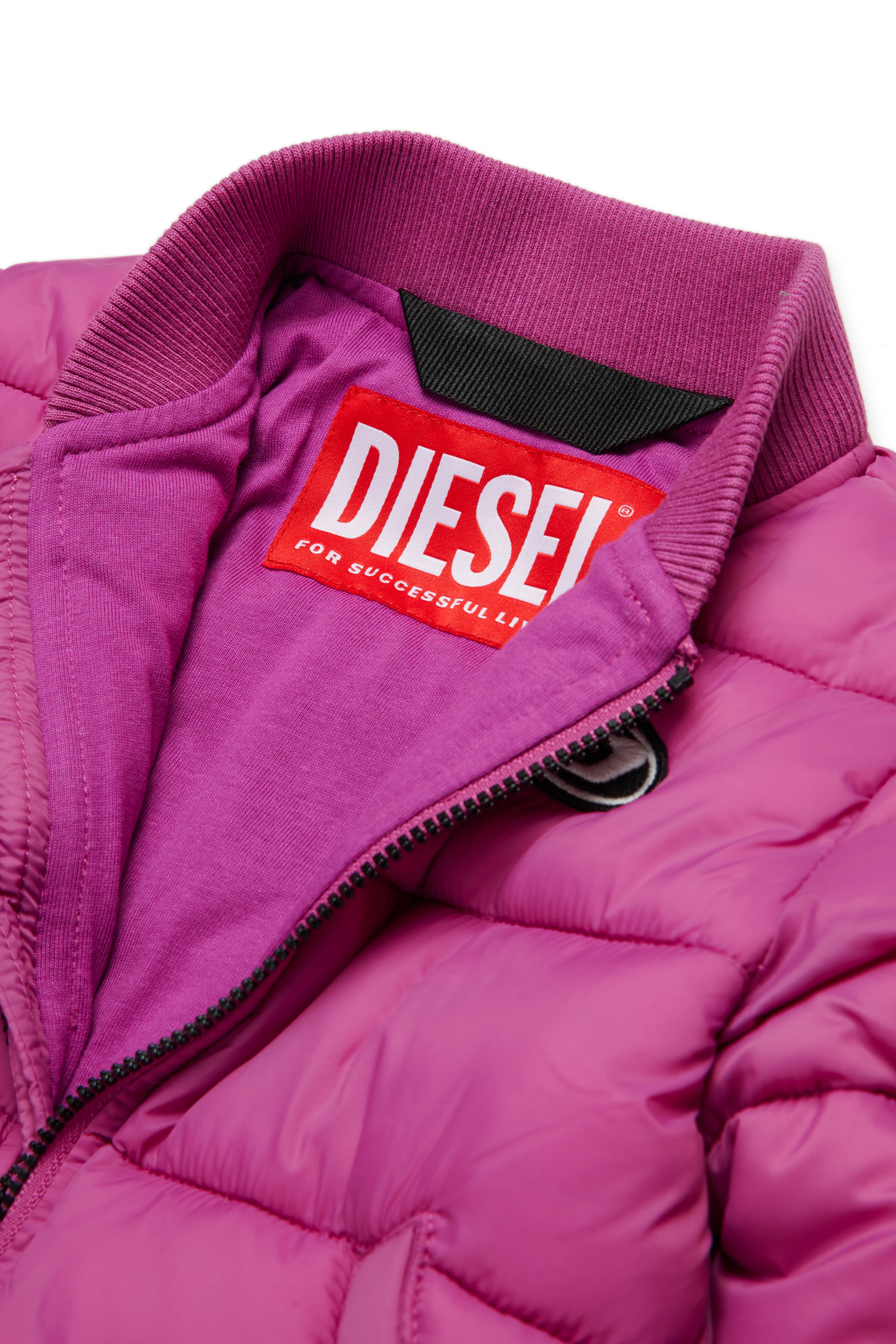 Diesel - JARPEB, Unisex's Nylon bomber jacket with zipper in Violet - 4