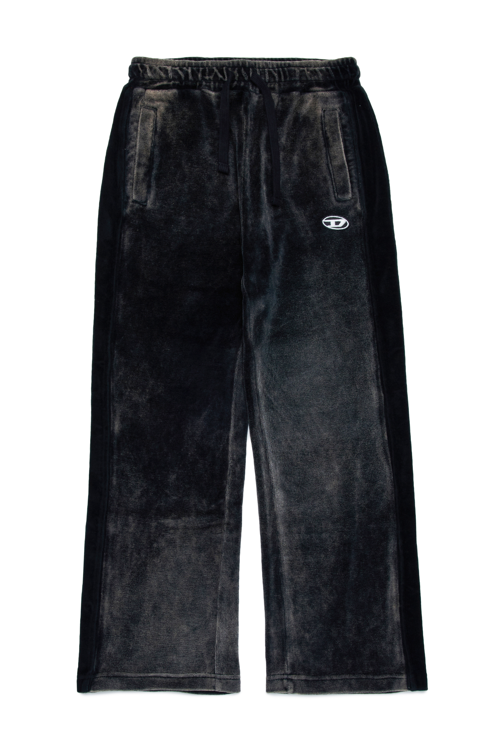 Diesel - PZAMPBAND, Pantalones deportivos desteñidos de chenilla Unisex in Negro - 1