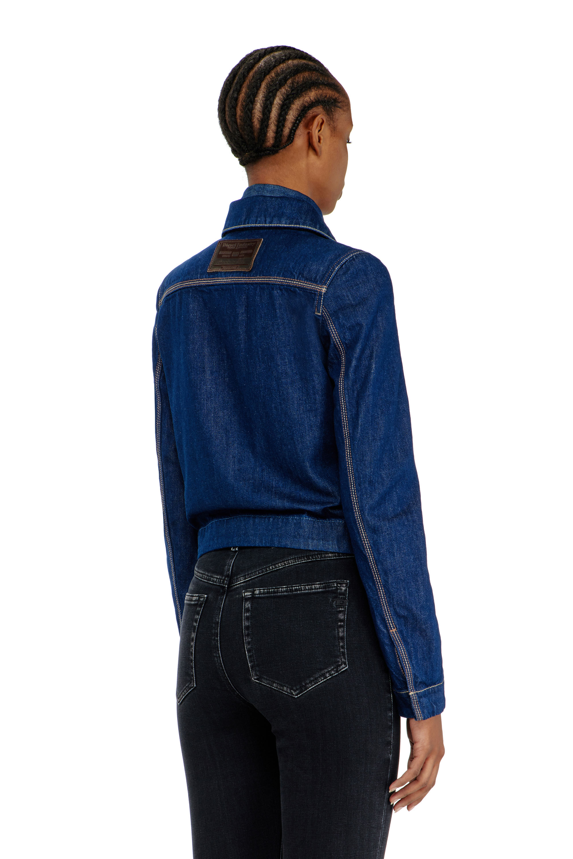 Diesel - DE-CORB, Coach jacket en rinse denim Mujer in Azul marino - 3