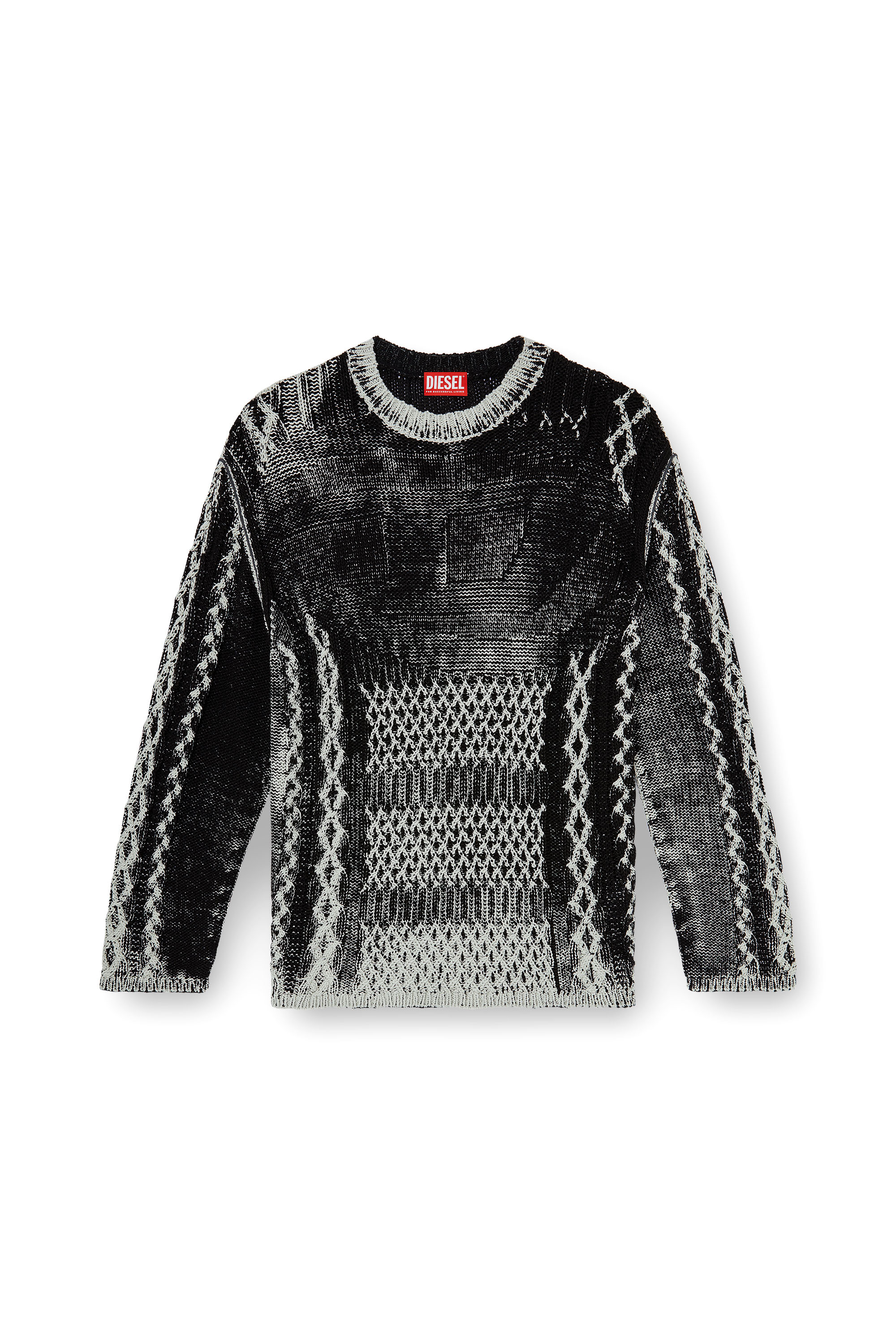 Diesel - K-MIONE, Jersey de punto trenzado tratado Hombre in Multicolor - 3