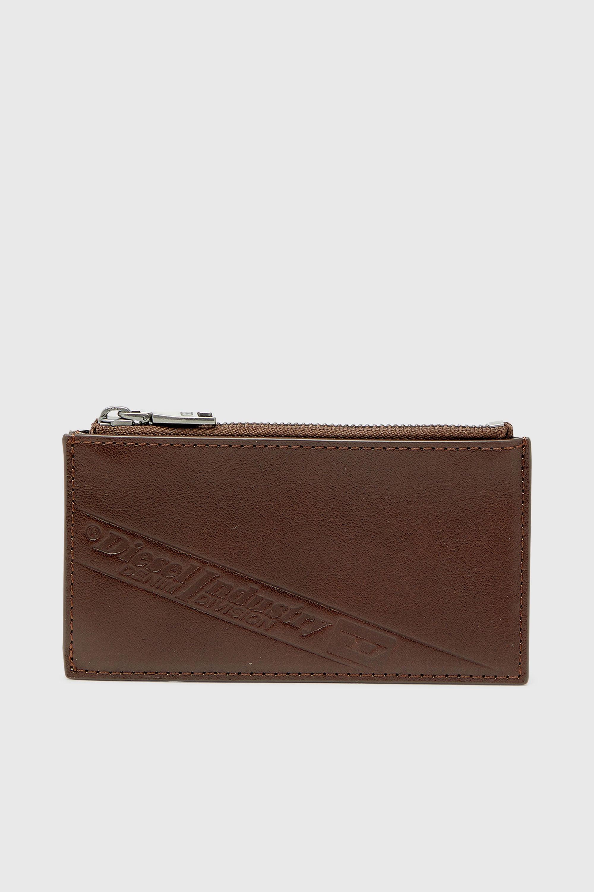 Diesel - FLAG-D CARD HOLDER III, Tarjetero de cuero con cierre de cremallera Hombre in Marr&oacute;n - 1