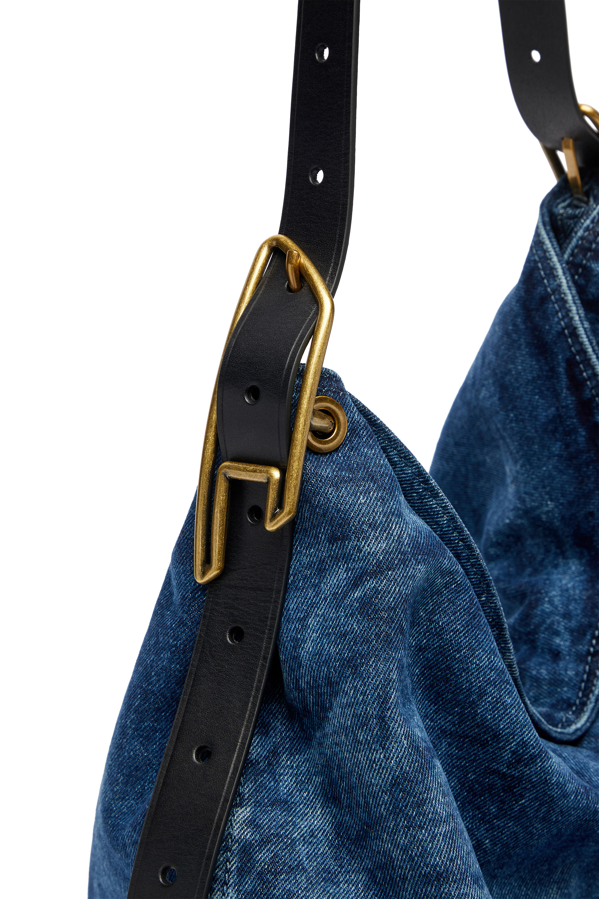 Diesel - D-LINE HOBO, Woman's D-Line-Denim hobo bag in Medium blue - 6