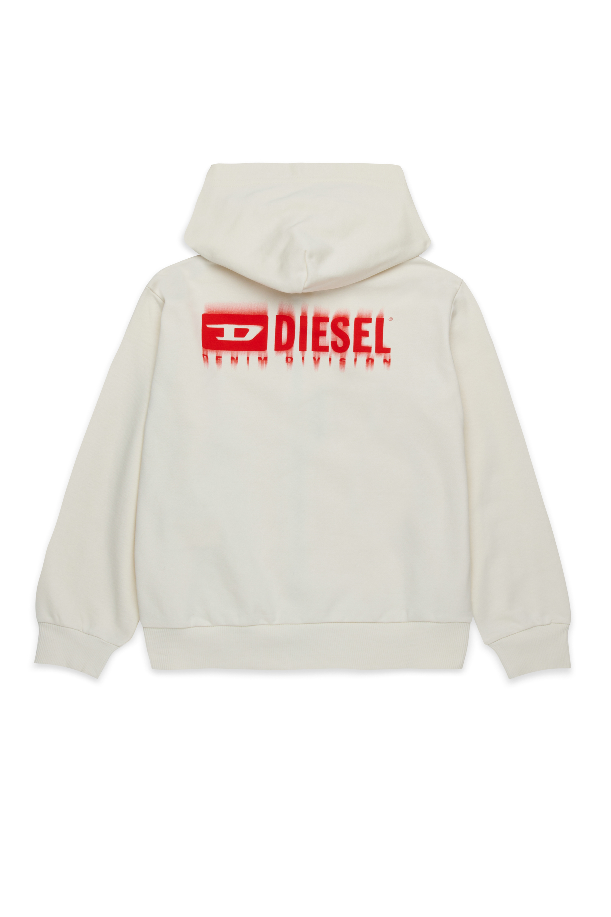 Diesel - SVOUGZIP OVER, Sudadera con capucha y cremallera con logotipo manchado Hombre in Blanco - 2