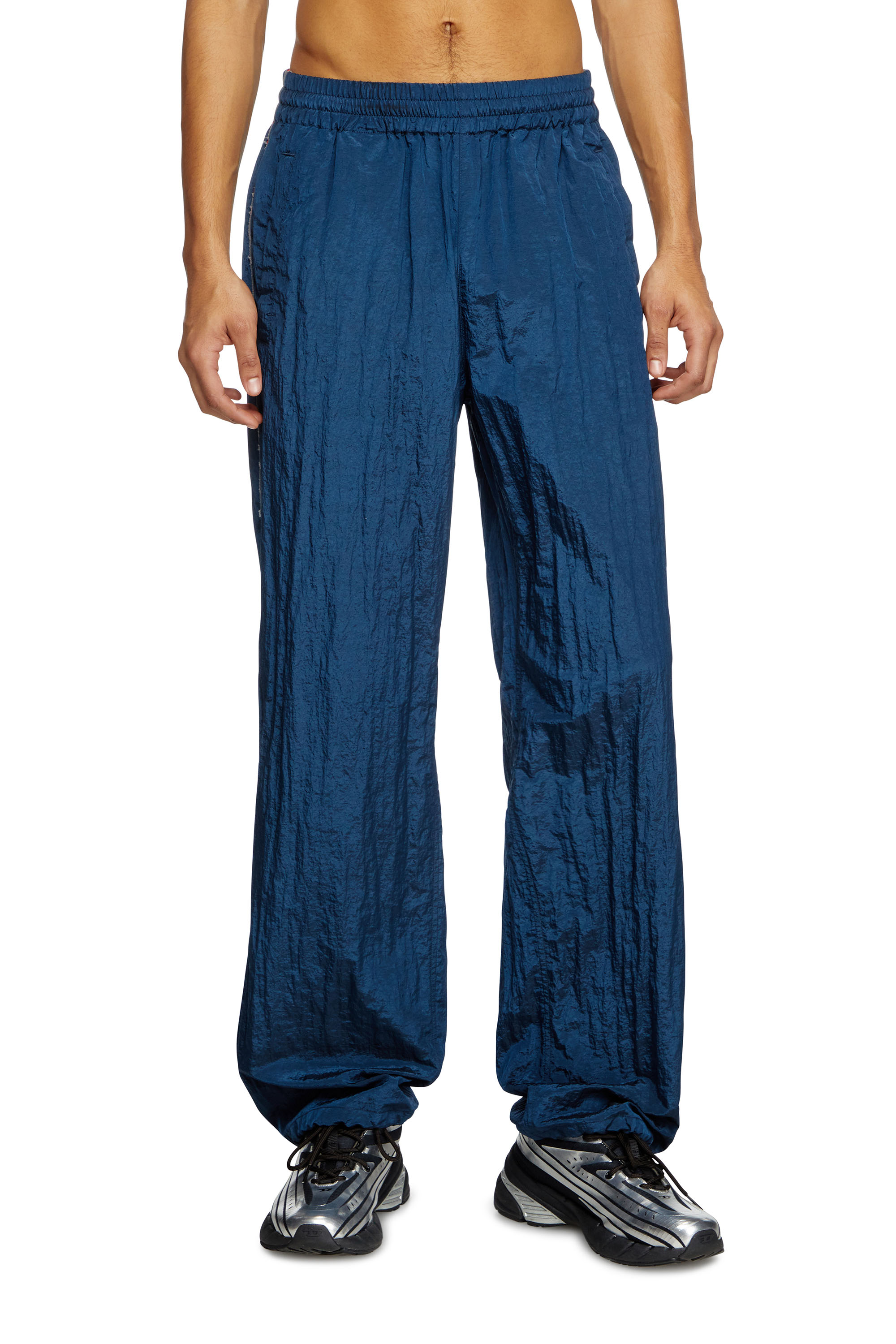 Diesel - P-ANTHEIT, Pantalones deportivos con ribetes desgastados Hombre in Azul marino - 1