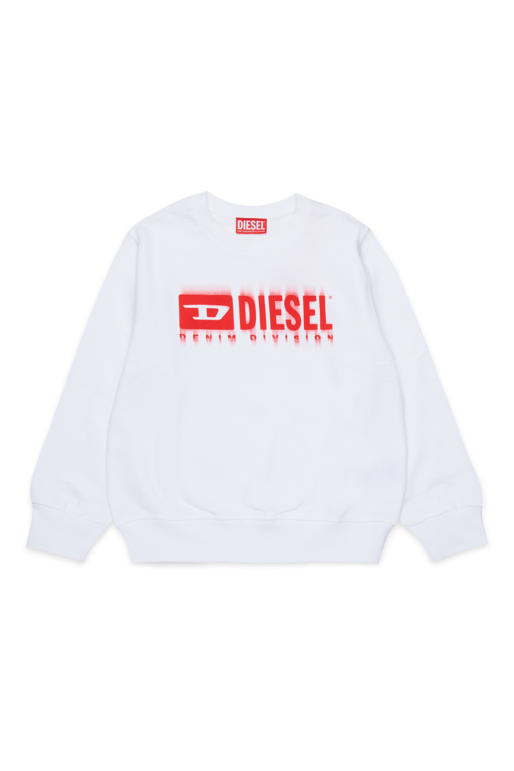 Diesel - SGINNL8 OVER, Sudadera con logotipo manchado Hombre in Blanco - 1