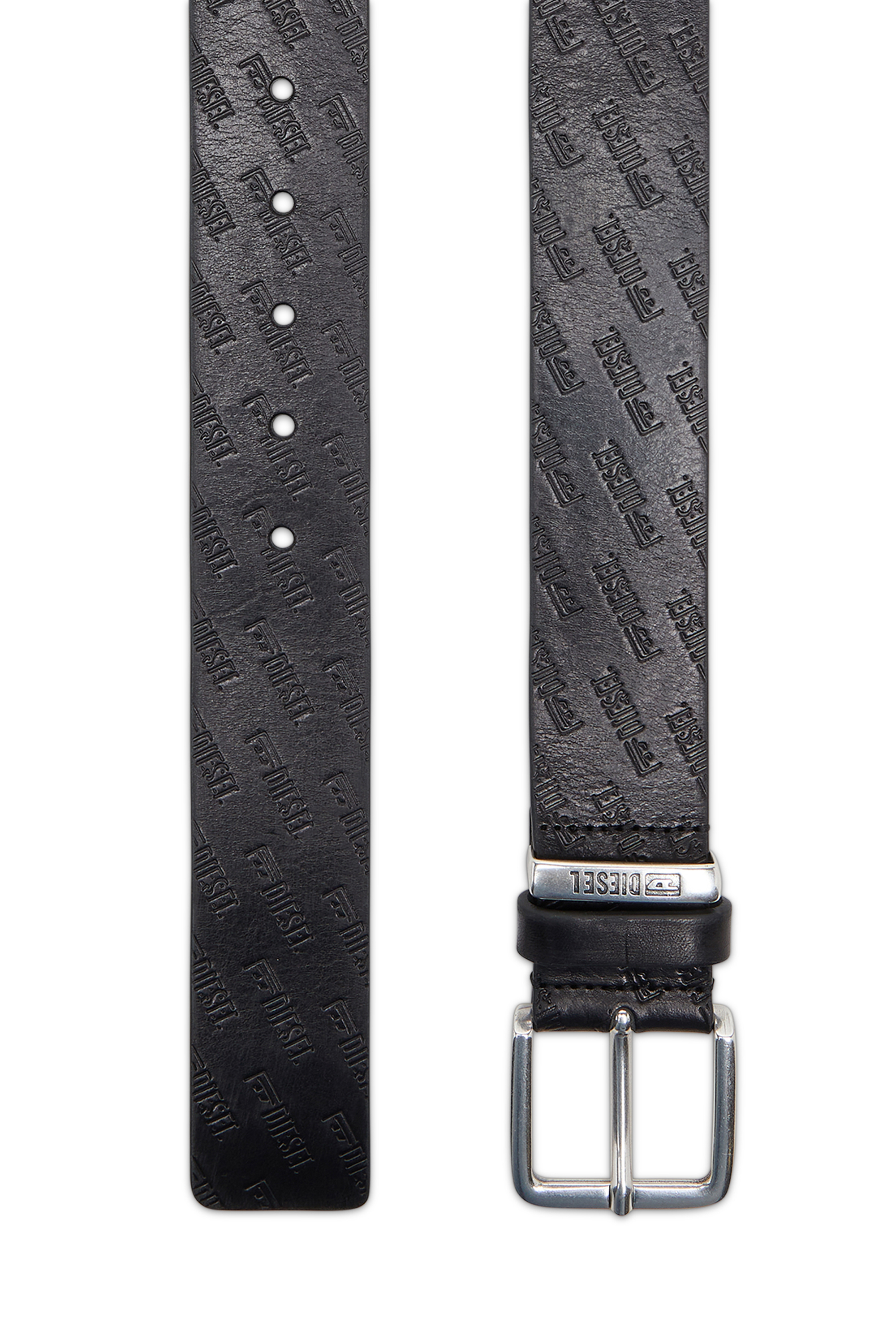 Diesel - B-MONOGRAM DSL, 4 cm cintur&oacute;n de piel con logo Diesel all-over repujado Hombre in Negro - 2