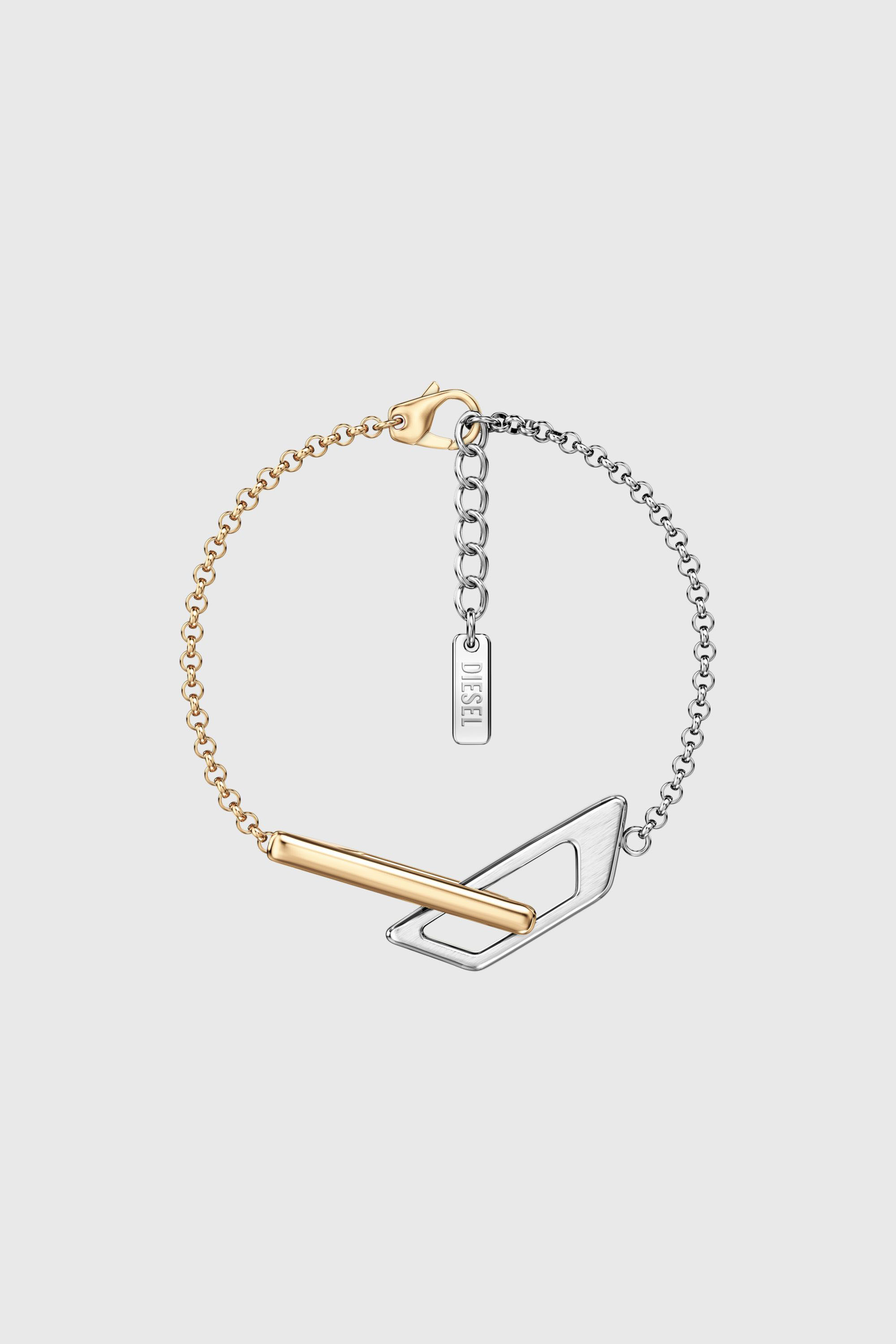 Diesel - DX1686931  JEWELLERY, Unisex's Stainless steel chain bracelet in Silver/Gold - 1