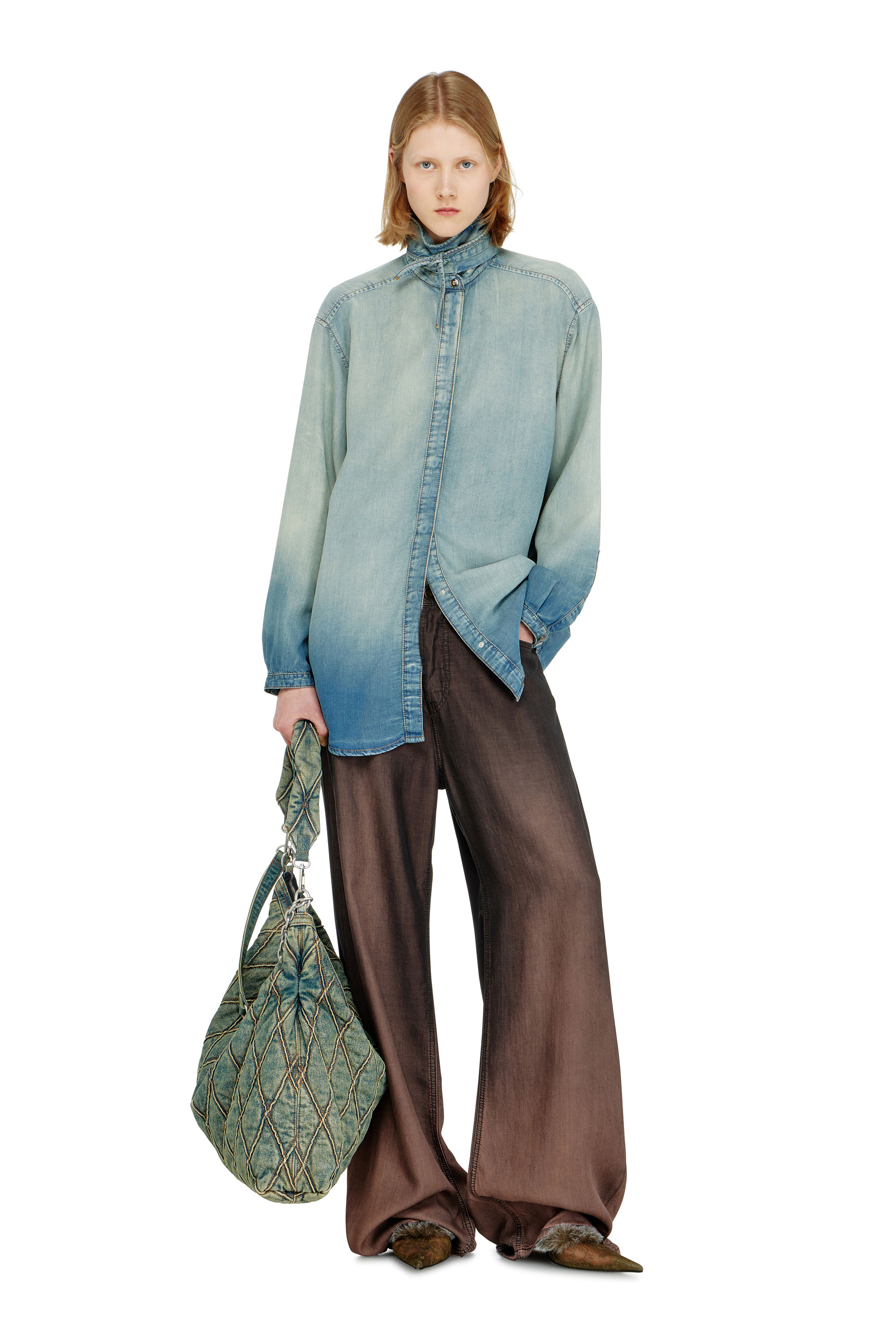 Diesel - DE-ARVEN-S1, Camisa de denim fluido jaspeado Mujer in ToBeDefined - 2