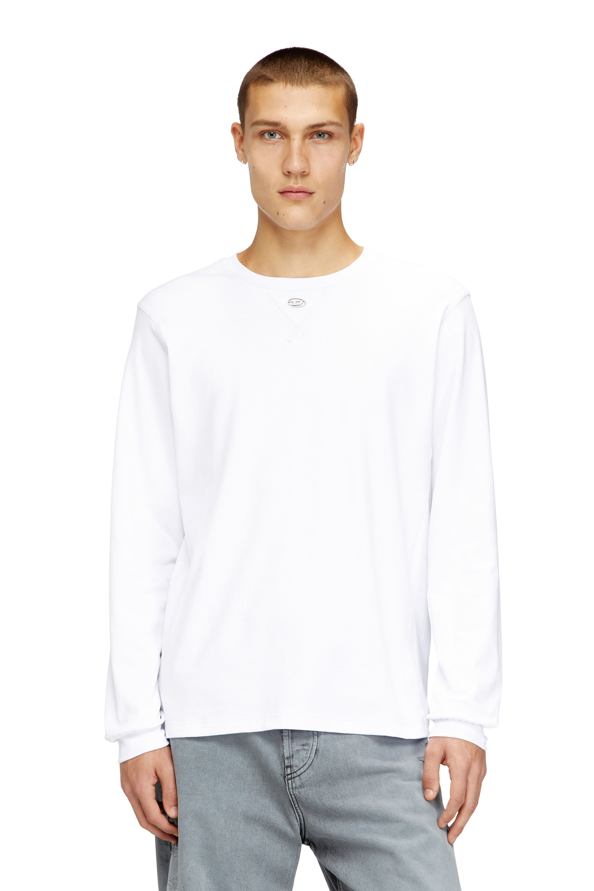 Diesel - T-MADJUST-LS-TR, Camiseta de manga larga de algodón con Oval D Hombre in ToBeDefined - 1