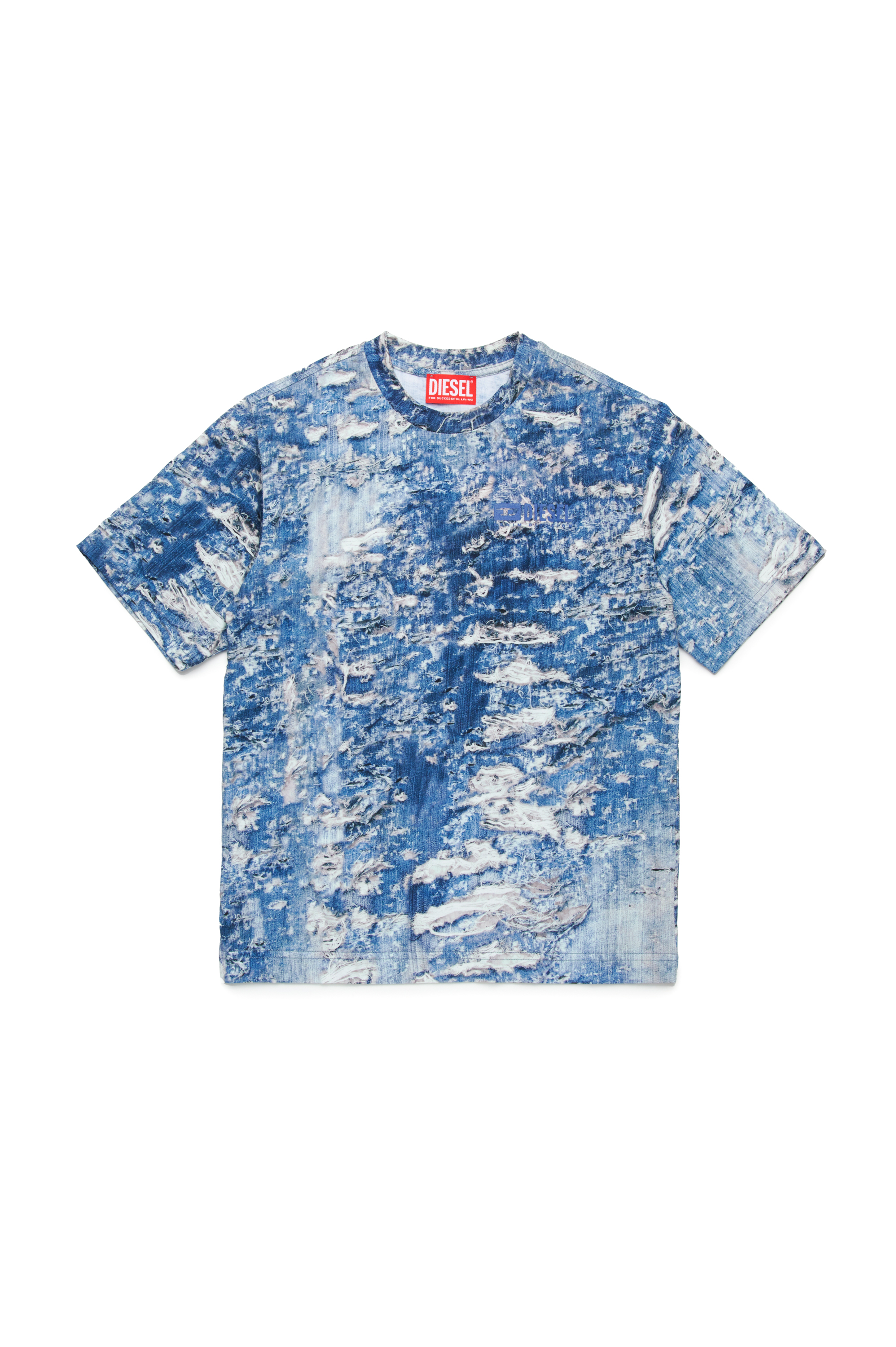 Diesel - TARSTON OVER, Camiseta con motivo trampantojo Tiger Breaks Hombre in Azul marino - 1