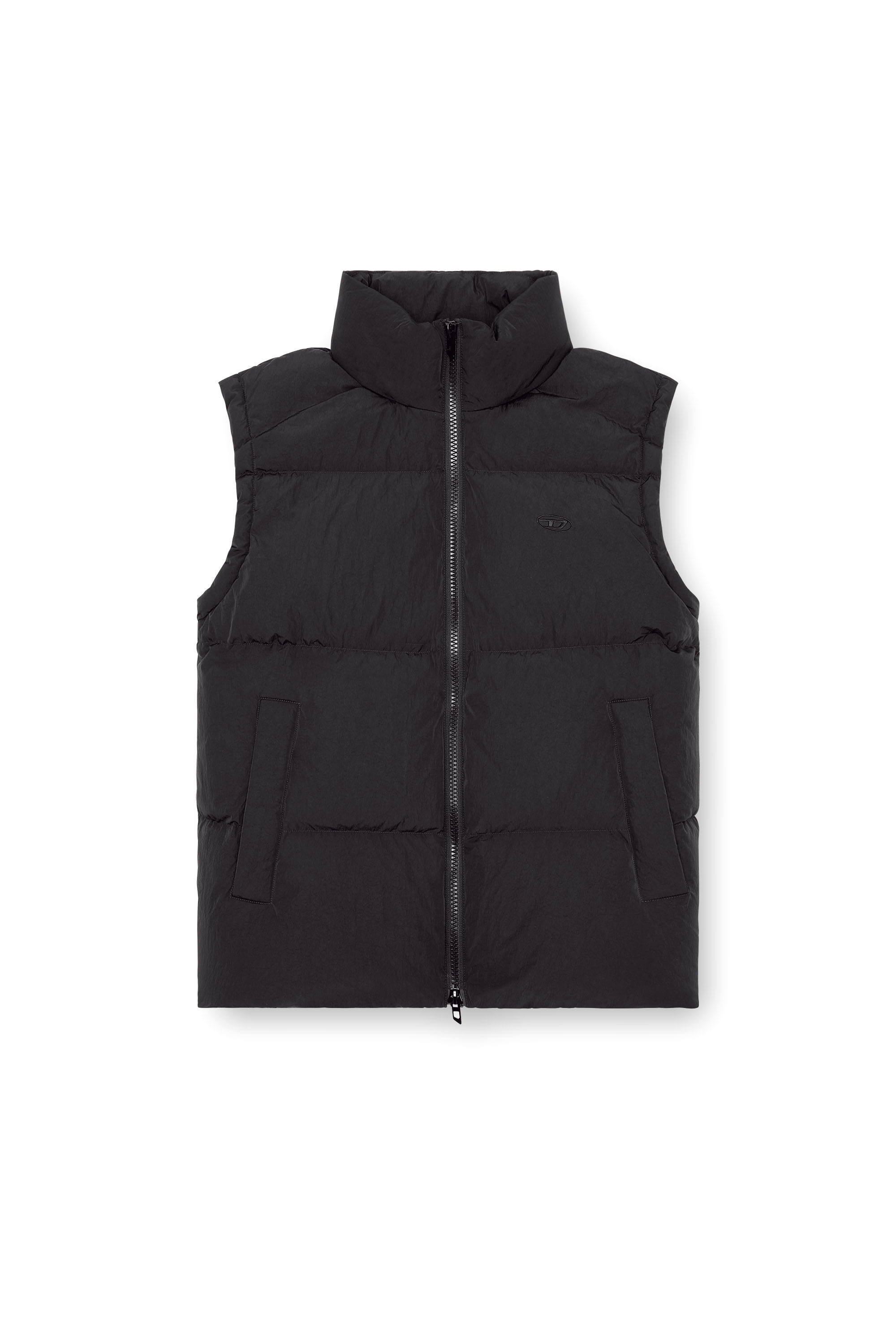 Men's Down vest in crinkled nylon | Black | Diesel