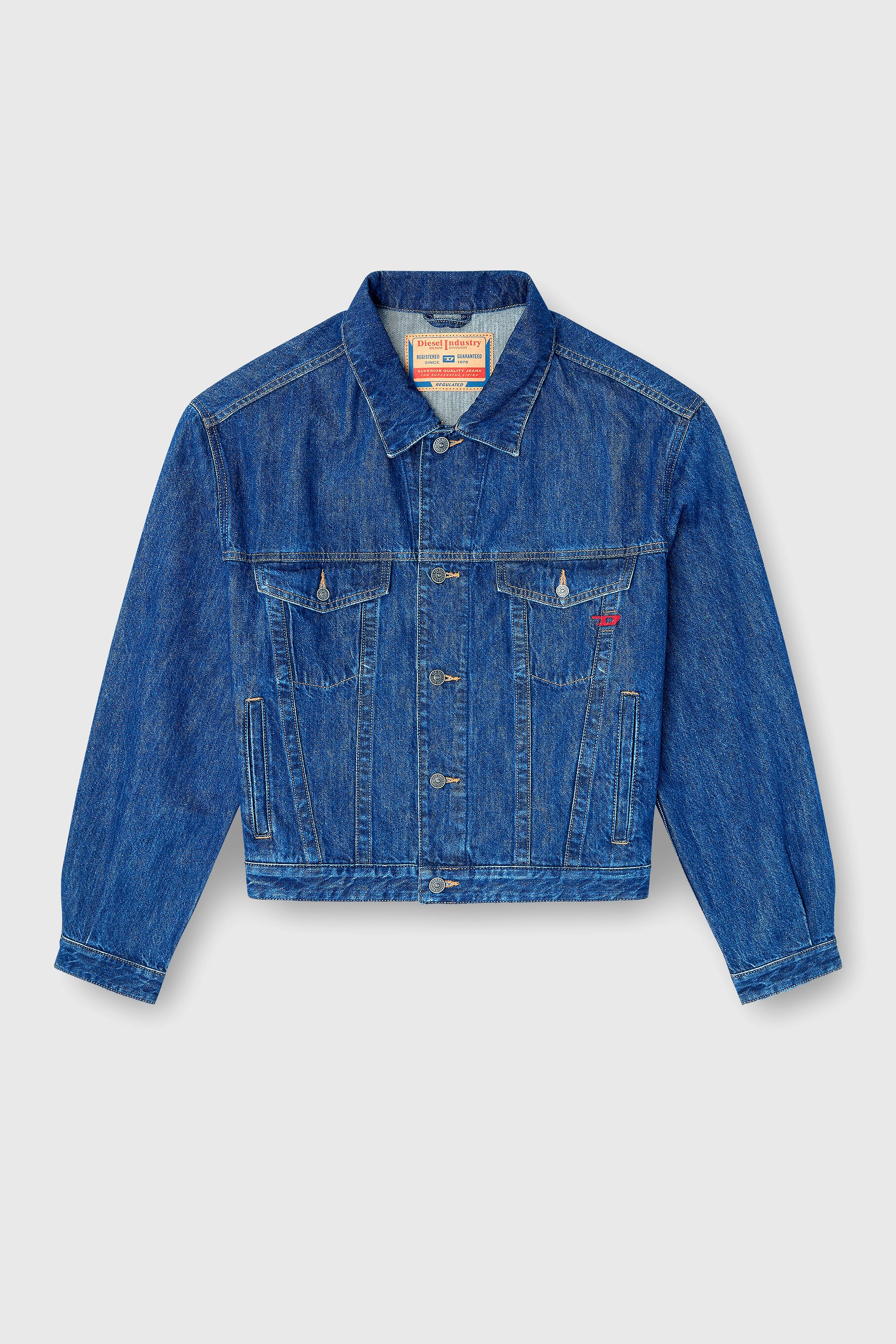 Diesel - D-RANGER, Chaqueta trucker de denim Hombre in Azul marino - 2