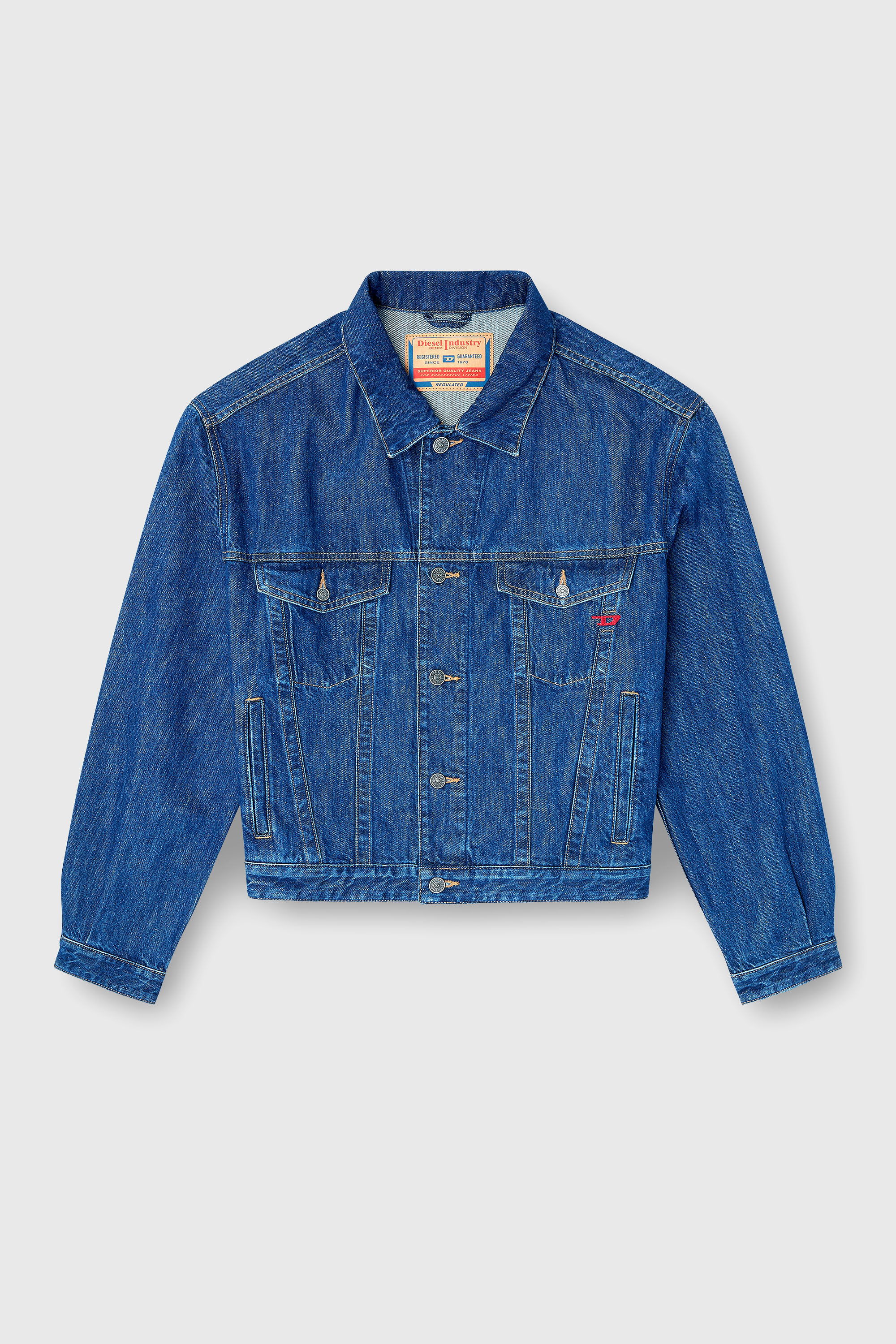 Diesel - D-RANGER, Chaqueta trucker de denim Hombre in Azul marino - 2
