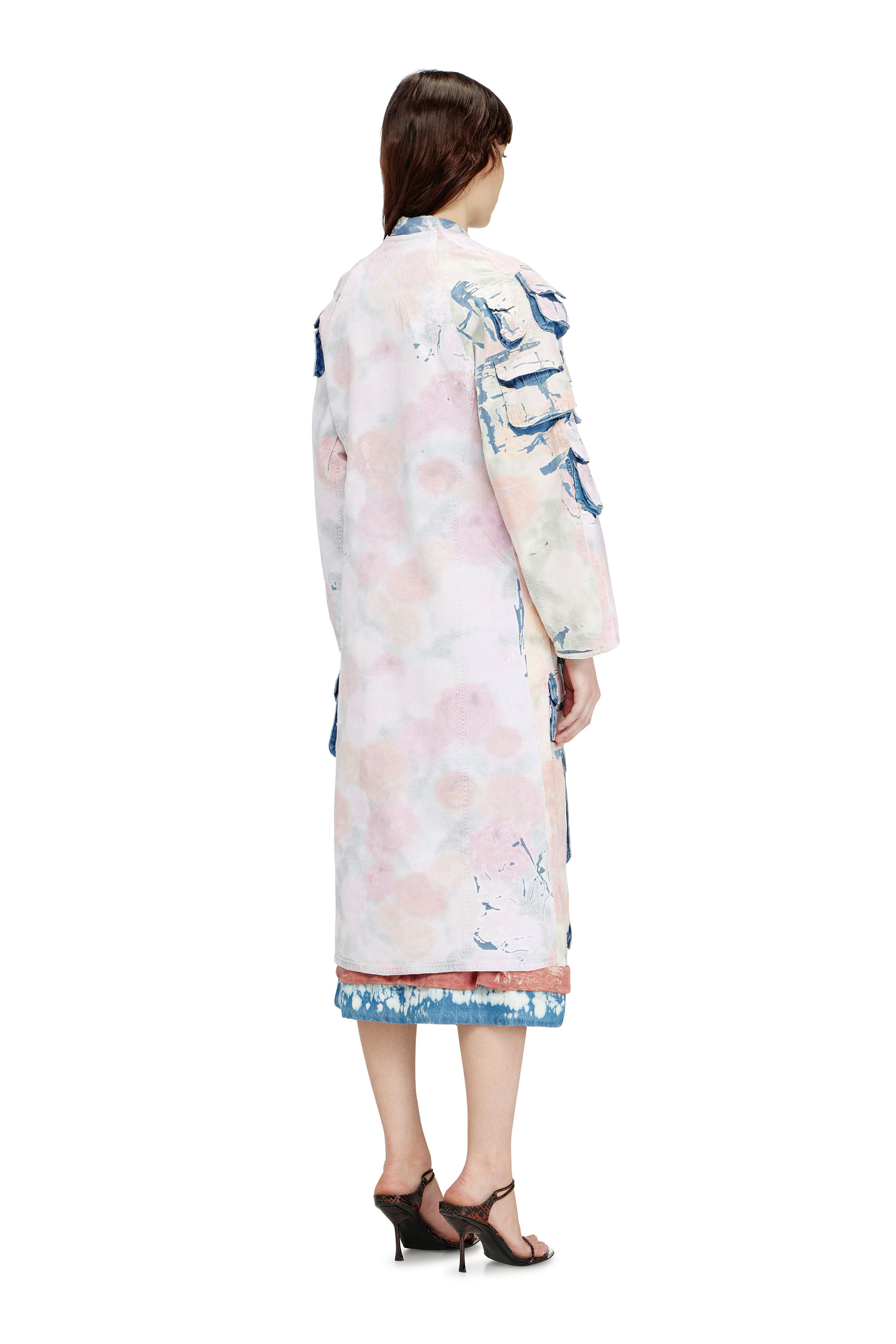 Diesel - DE-SELDOR-FSI, Abrigo vaquero con jersey de cuadros desmontable Mujer in Multicolor - 4