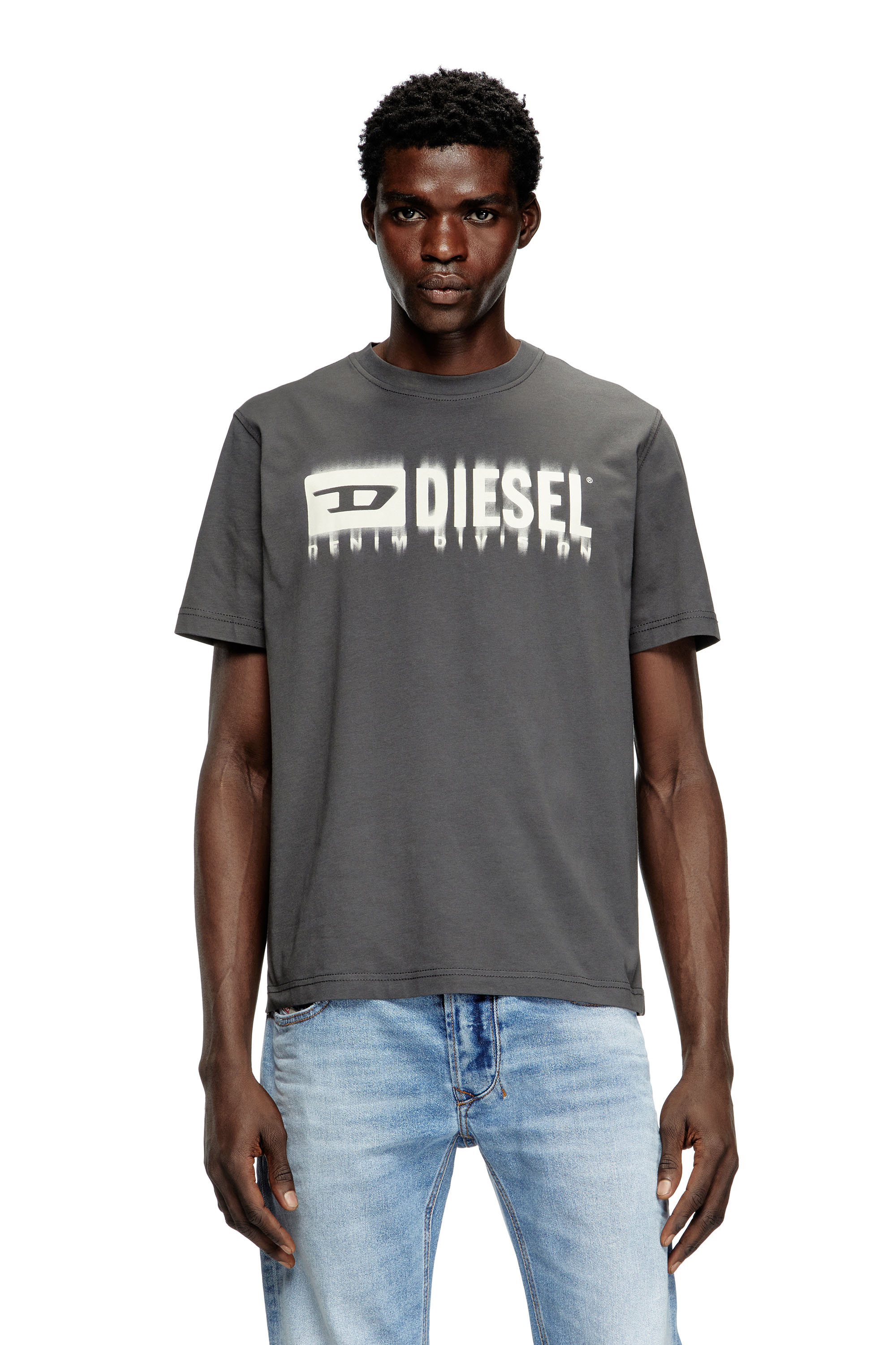 Diesel - T-ADJUST-Q7, Camiseta con logotipo Diesel borroso Hombre in Gris - 3