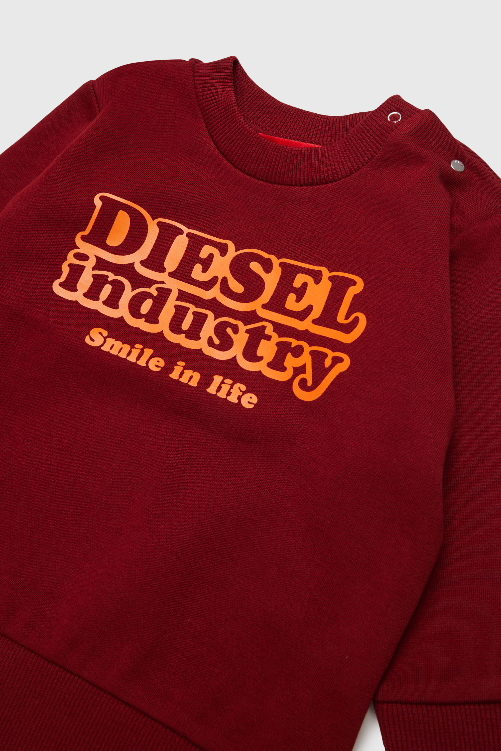 Diesel - SLODIMB, Sudadera de algod&oacute;n con estampado Diesel Industry Hombre in Rojo - 3