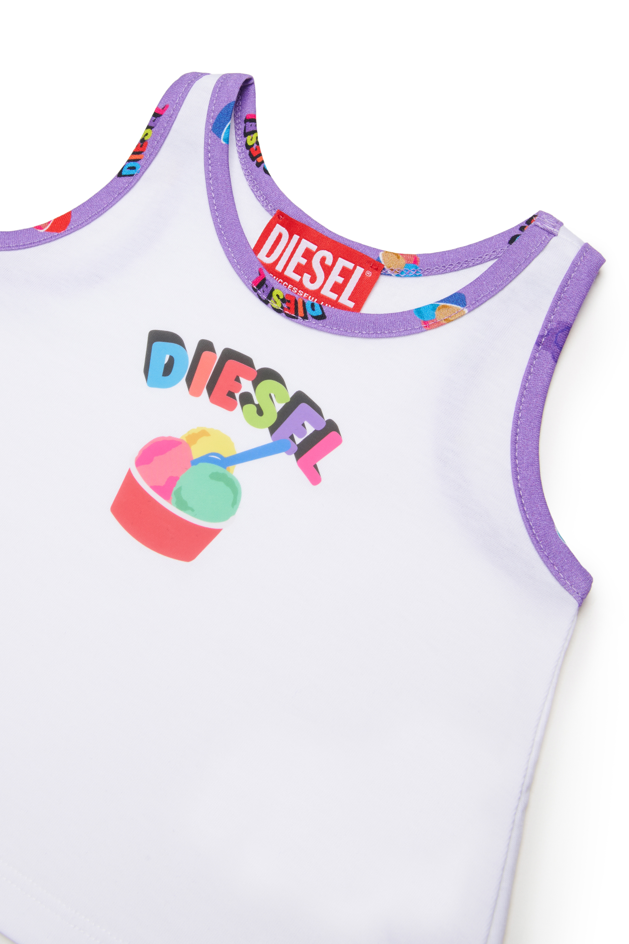 Diesel - MTICEB, Camiseta de tirantes de algod&oacute;n con estampado de helado Mujer in Blanco - 3