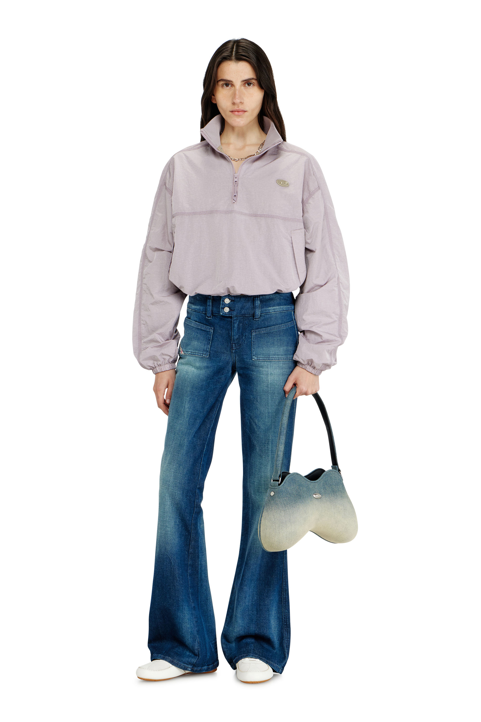 Diesel - DOUBLE-D SHOULDER, Double-D-Bolso de hombro de denim solarizado Mujer in Azul marino - 2