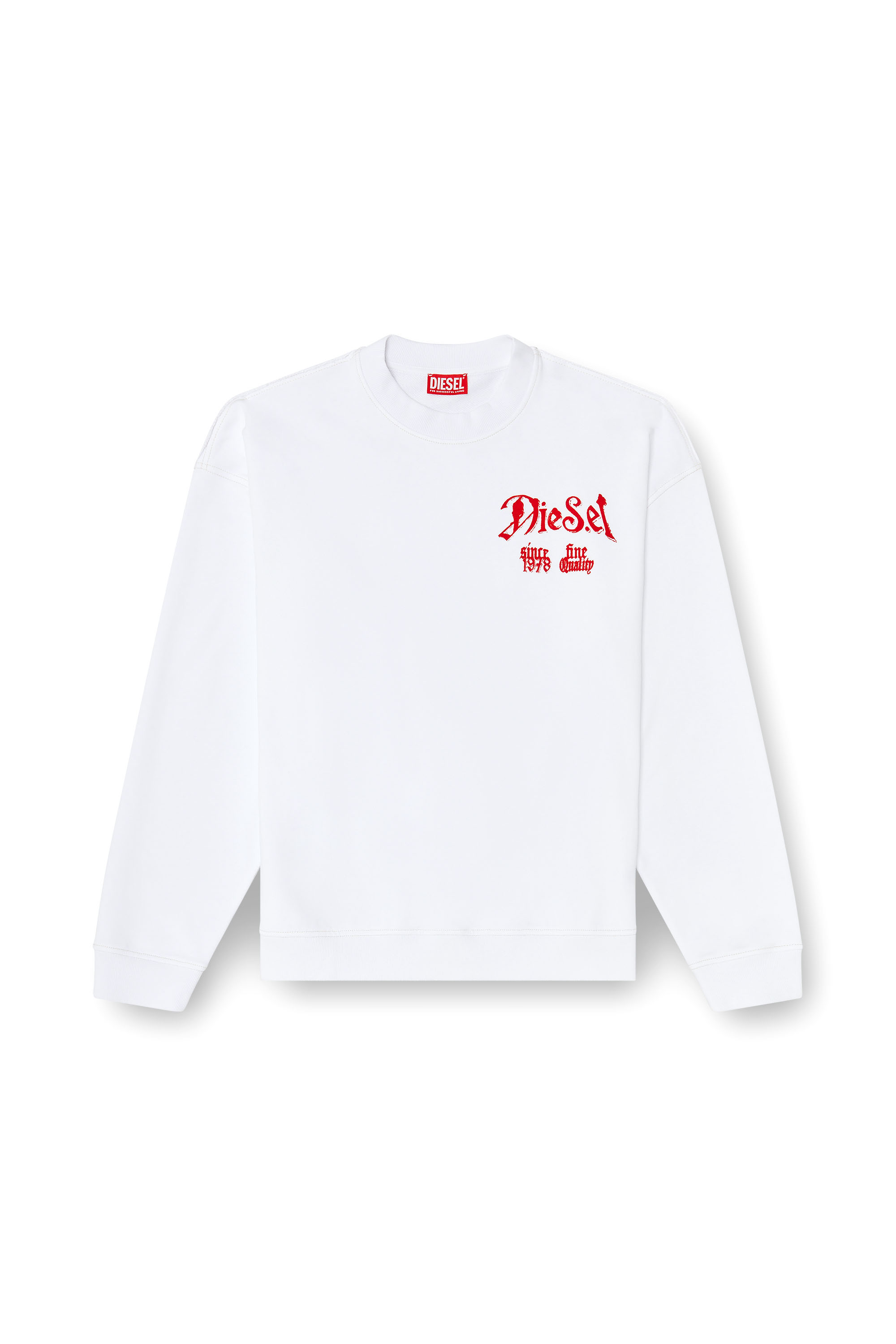 Diesel - S-BOXT-AA2, Sudadera de algod&oacute;n con gr&aacute;ficos flocados Hombre in ToBeDefined - 3