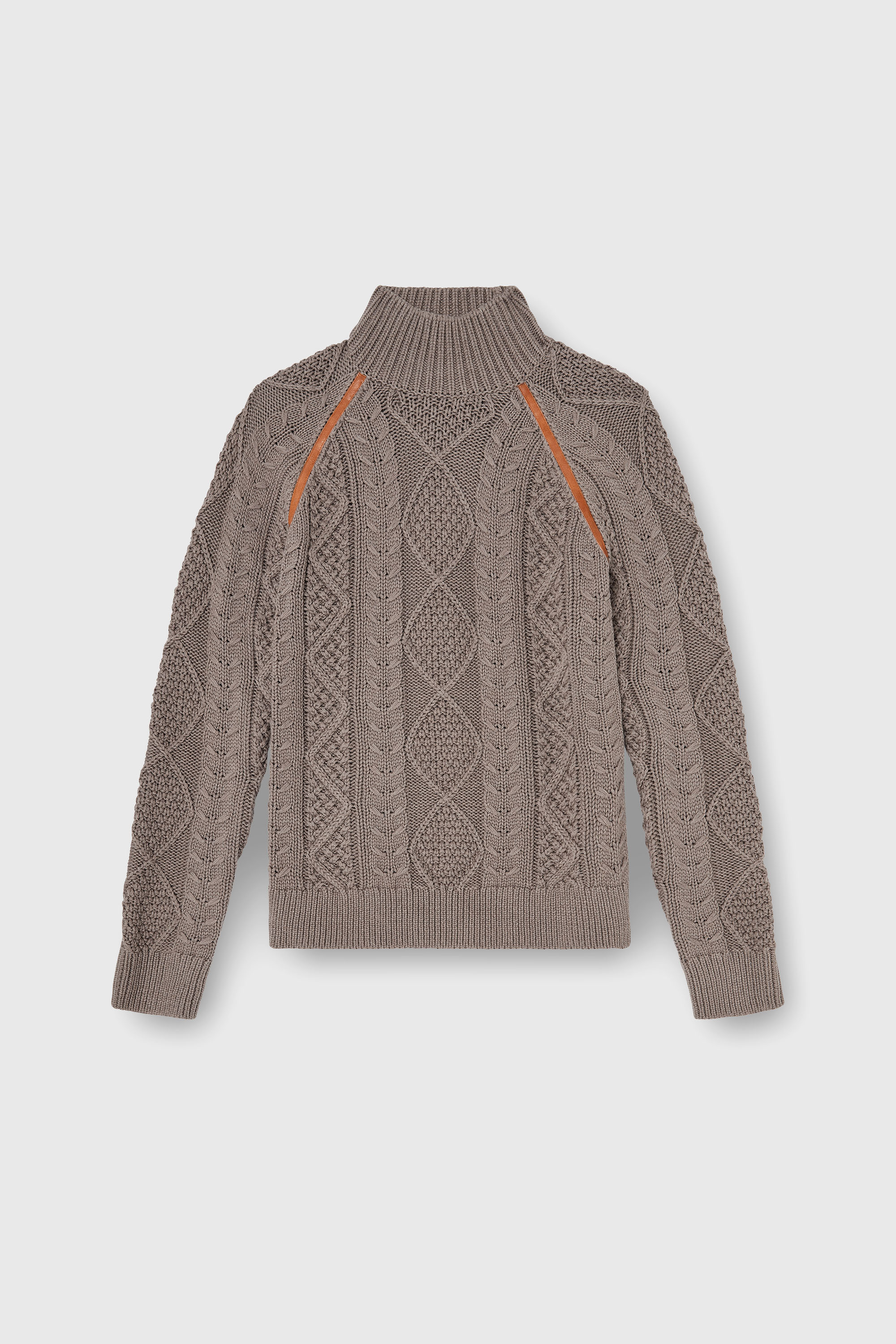 Diesel - K-INOME, Jersey de cuello alto de punto trenzado Hombre in Gris - 2
