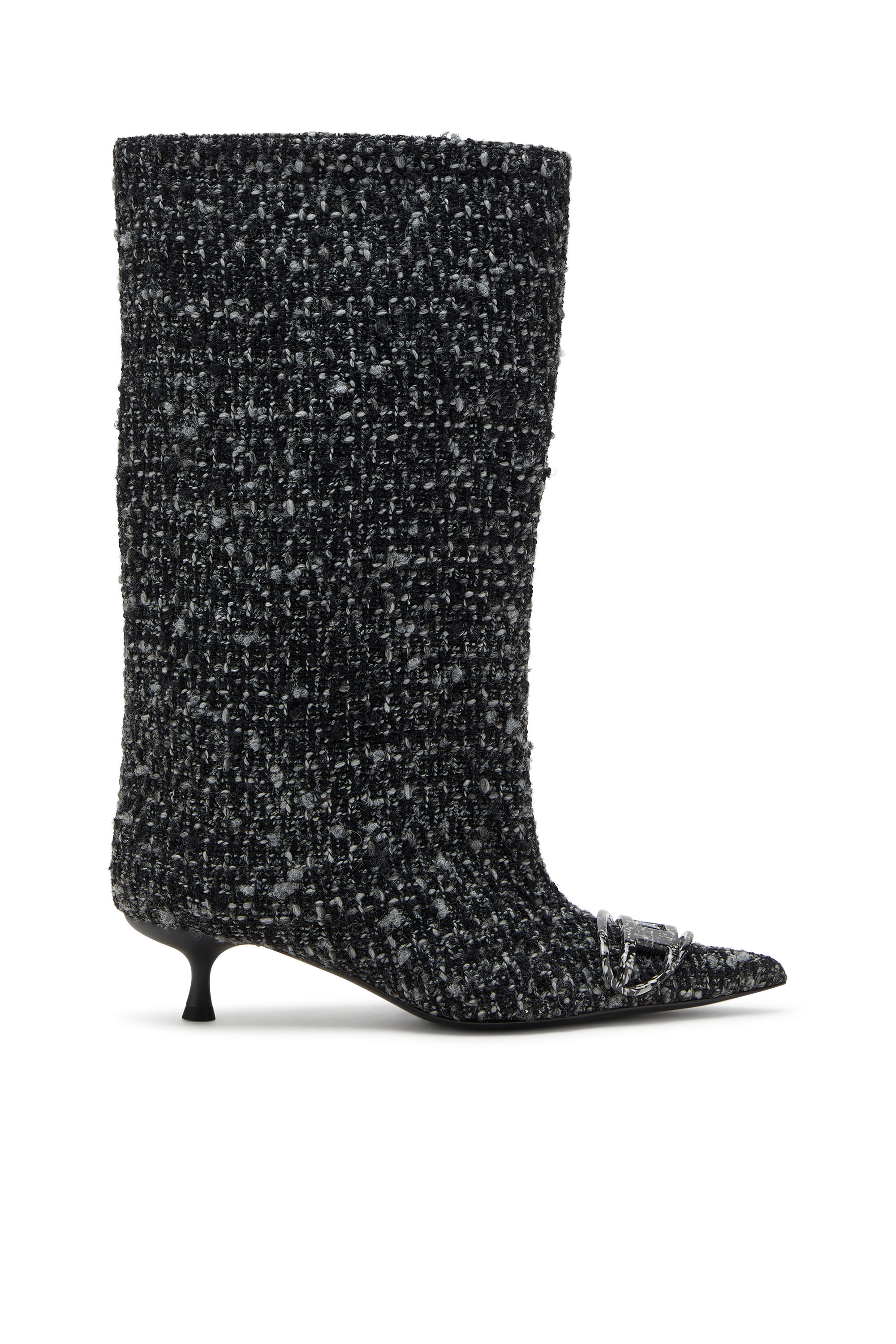 Diesel - D-VENUS 40 KB TUBE, Botas hasta la rodilla de bouclé Mujer in Negro - 1