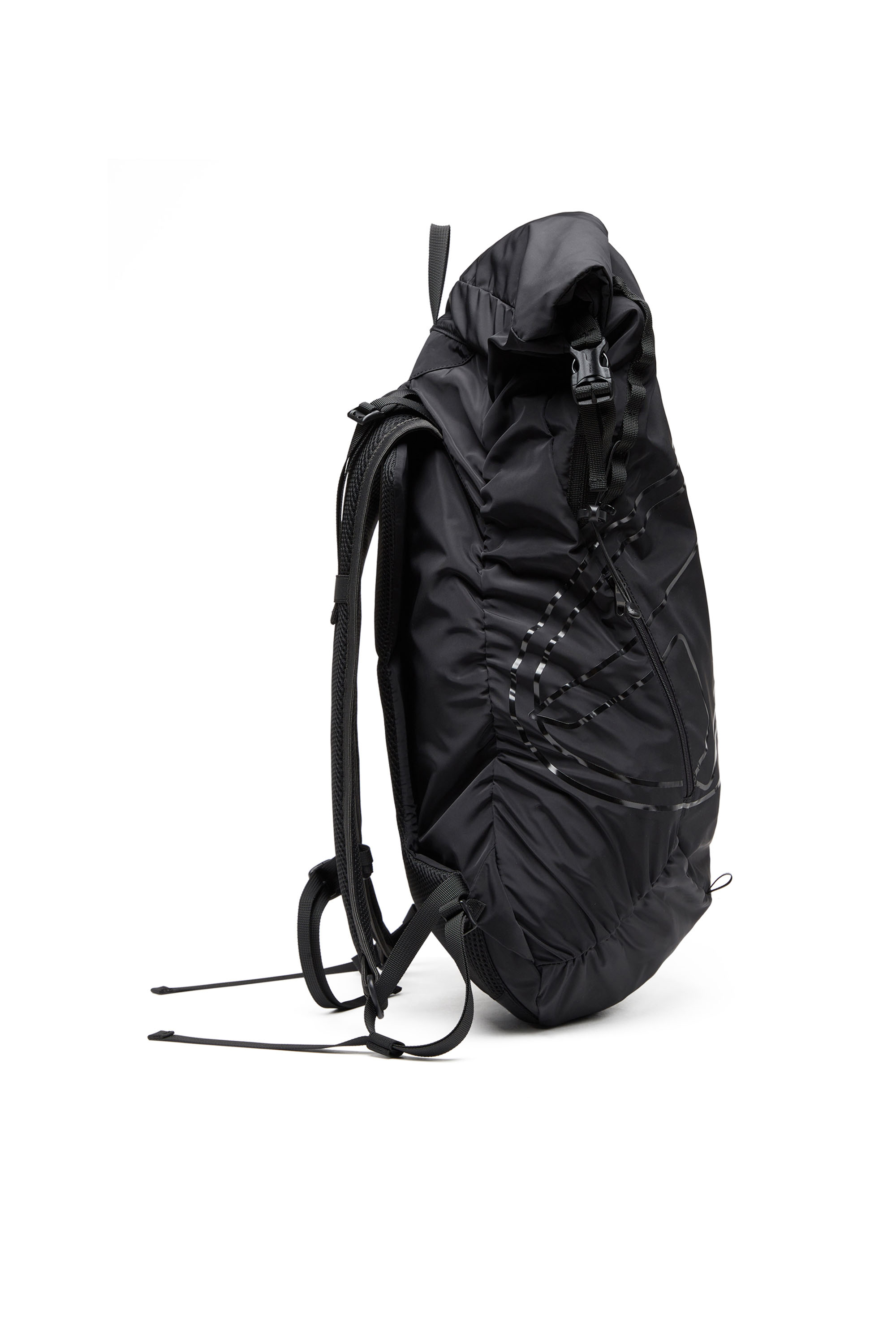Diesel - DRAPE BACKPACK, Drape-Mochila de nailon con cierre enrollable Hombre in Negro - 5
