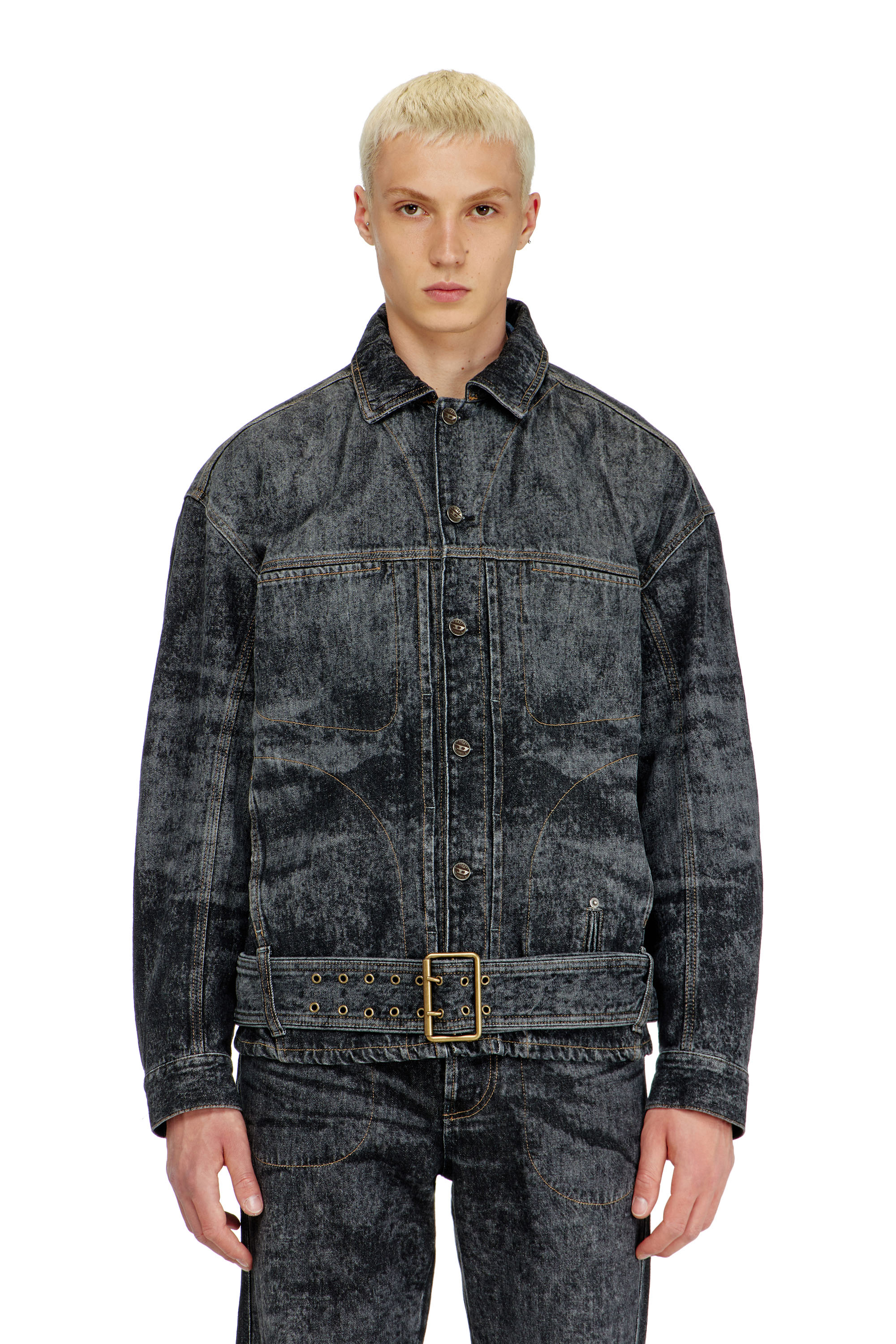 Diesel - D-VALERO-S, Chaqueta vaquera inspirada en el biker Hombre in Negro - 3