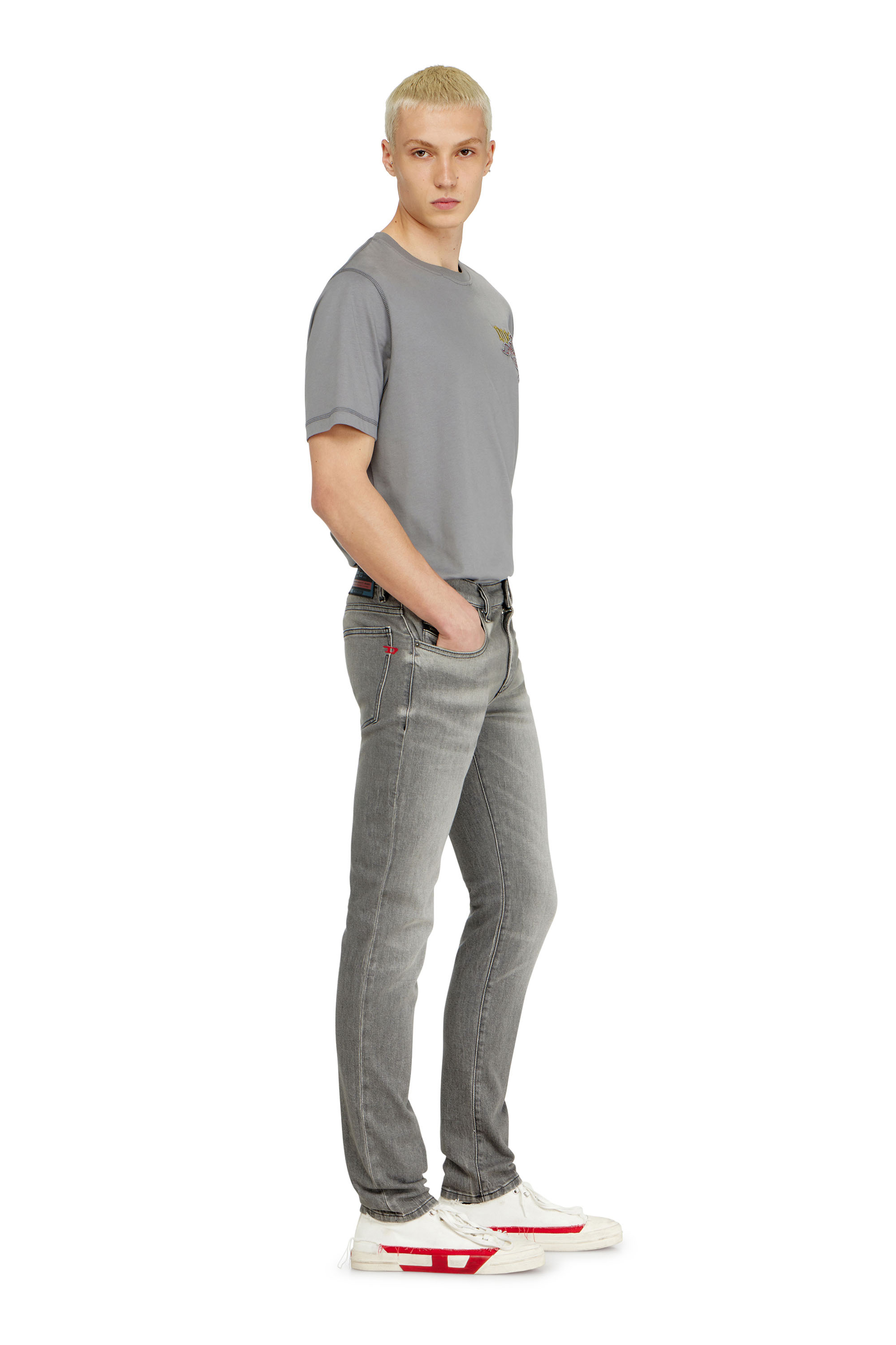 Diesel - Slim Jeans 2019 D-Strukt 0KBBL Hombre, Gris Claro - 4
