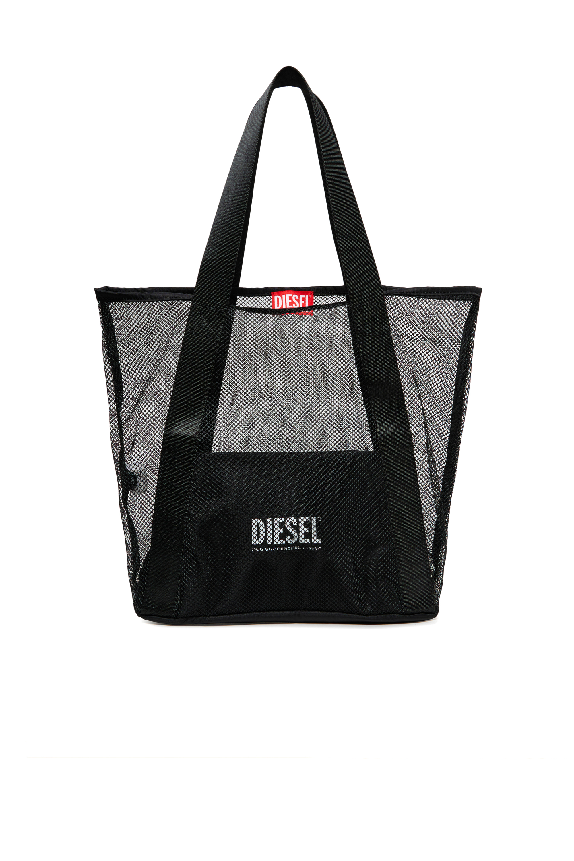 Diesel - WAPYS, WAPYS-Bolsa tote de malla de nailon Mujer in Negro - 1