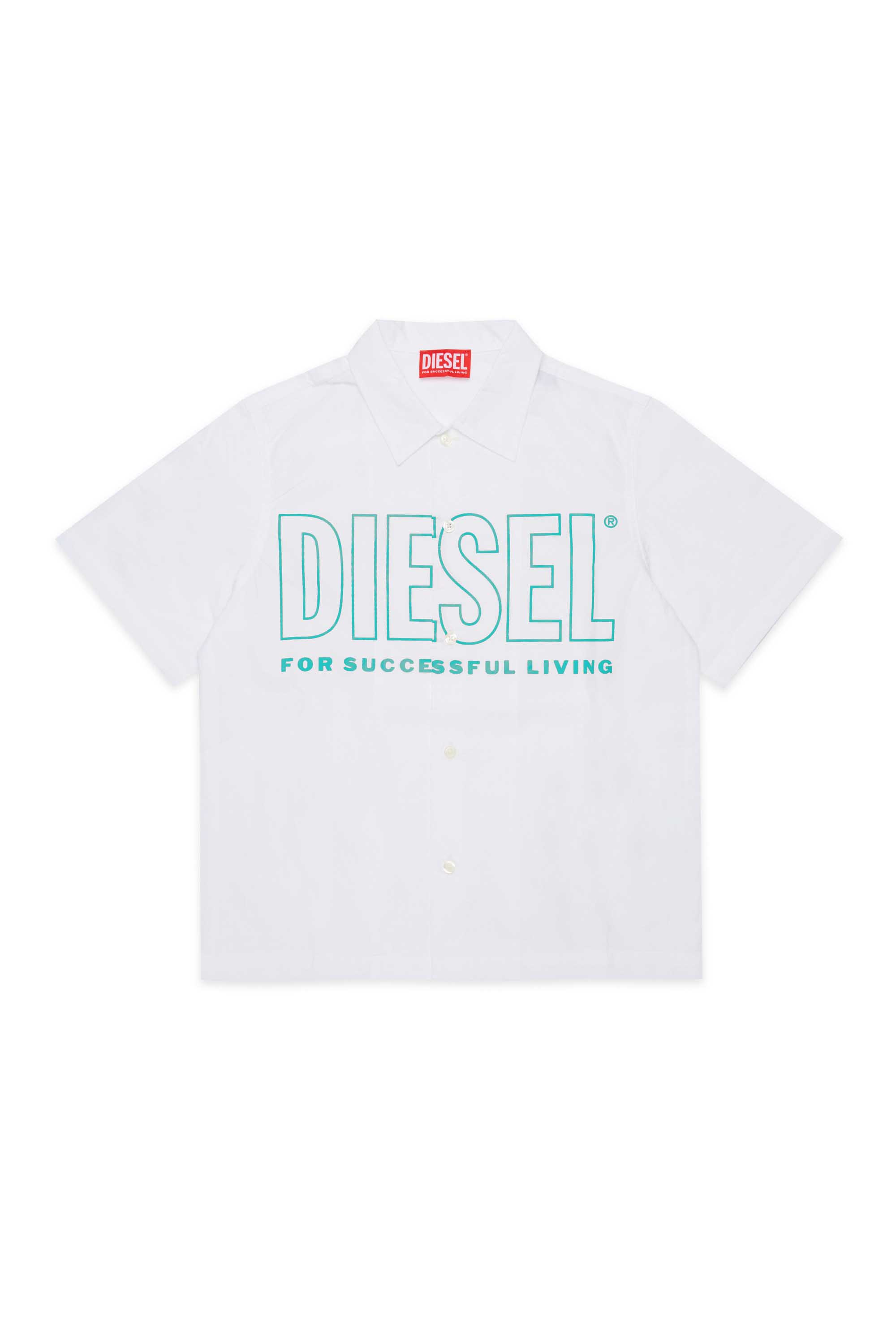 Diesel - MCDRID, Camisa de algod&oacute;n con mangas cortas Hombre in Blanco - 1