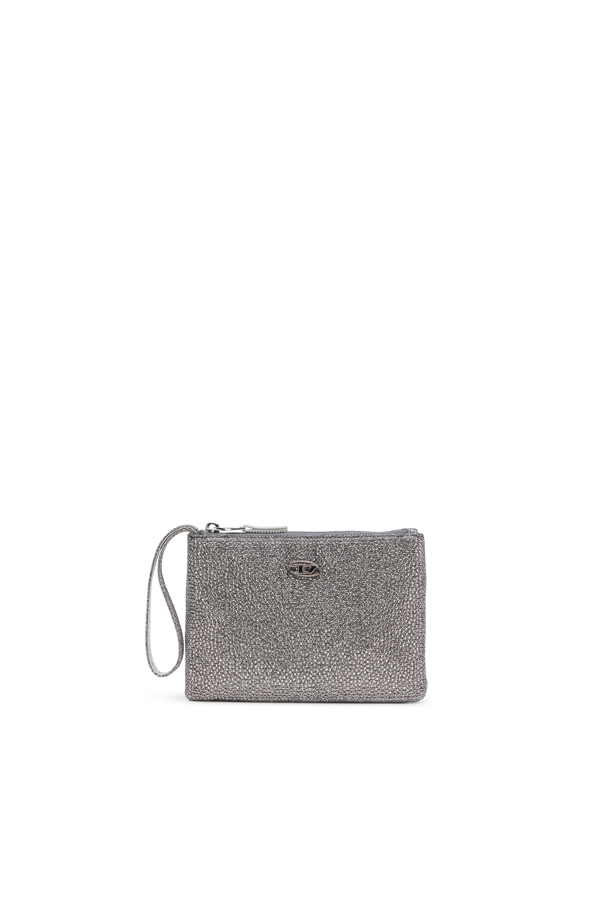 Diesel - PLAY POUCH II, Bolso en tejido de lúrex cristal Mujer in Plateado - 1