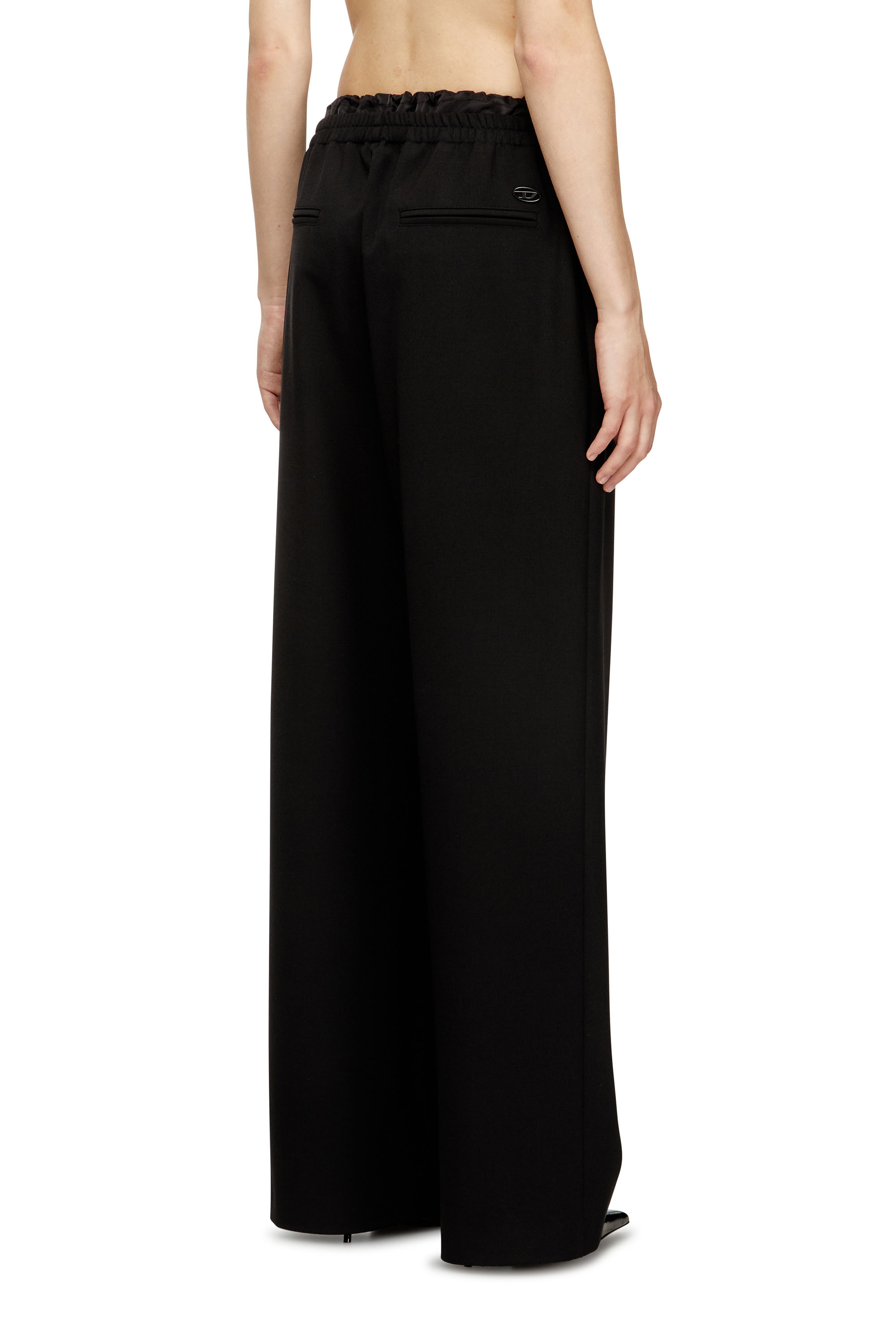 Diesel - P-YRITE-R2, Pantalones de lana con cordón Mujer in Negro - 4
