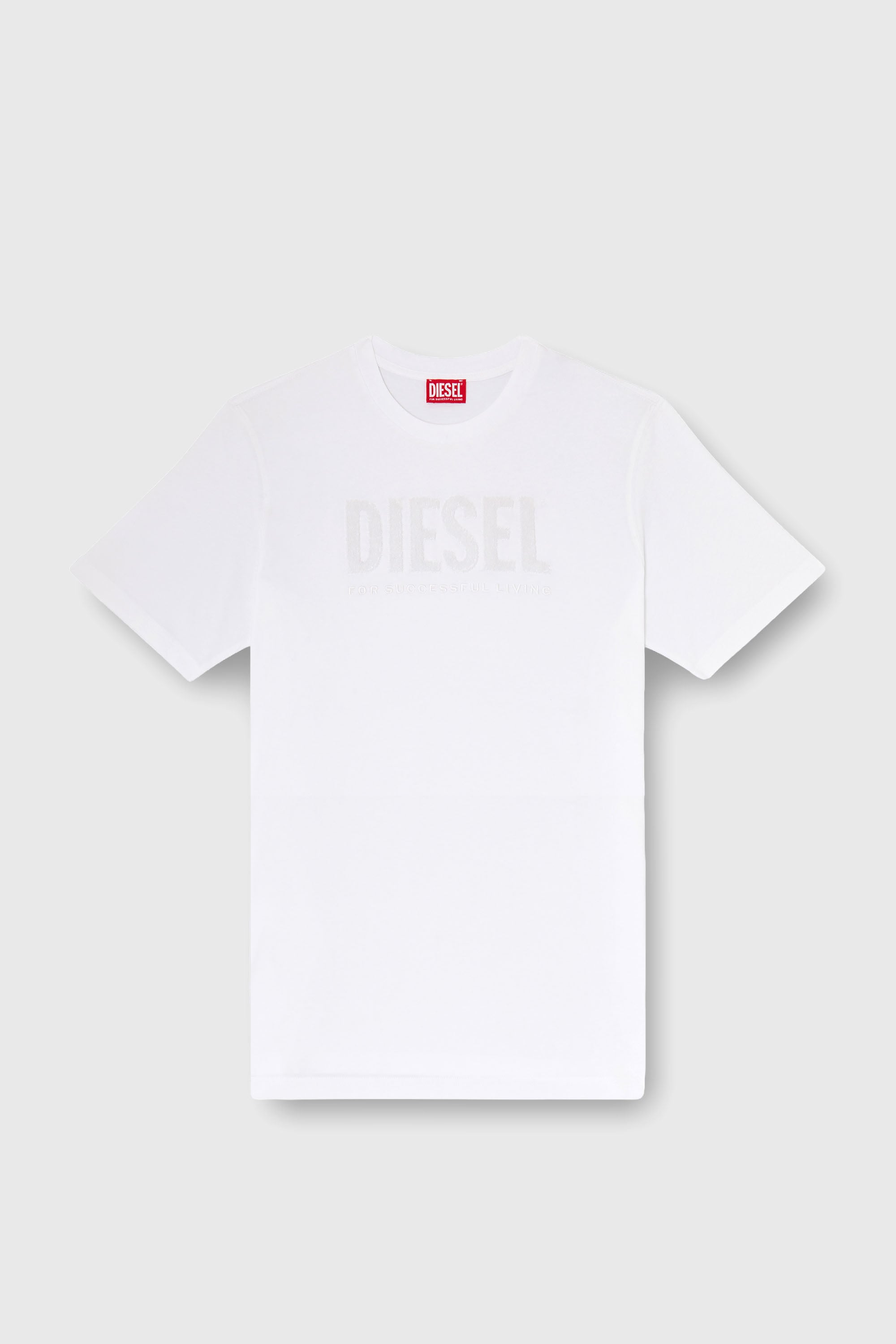 Diesel - T-JUST-OVA-T92, Camiseta de algod&oacute;n con estampado de logotipo Diesel tono sobre tono Hombre in Blanco - 2