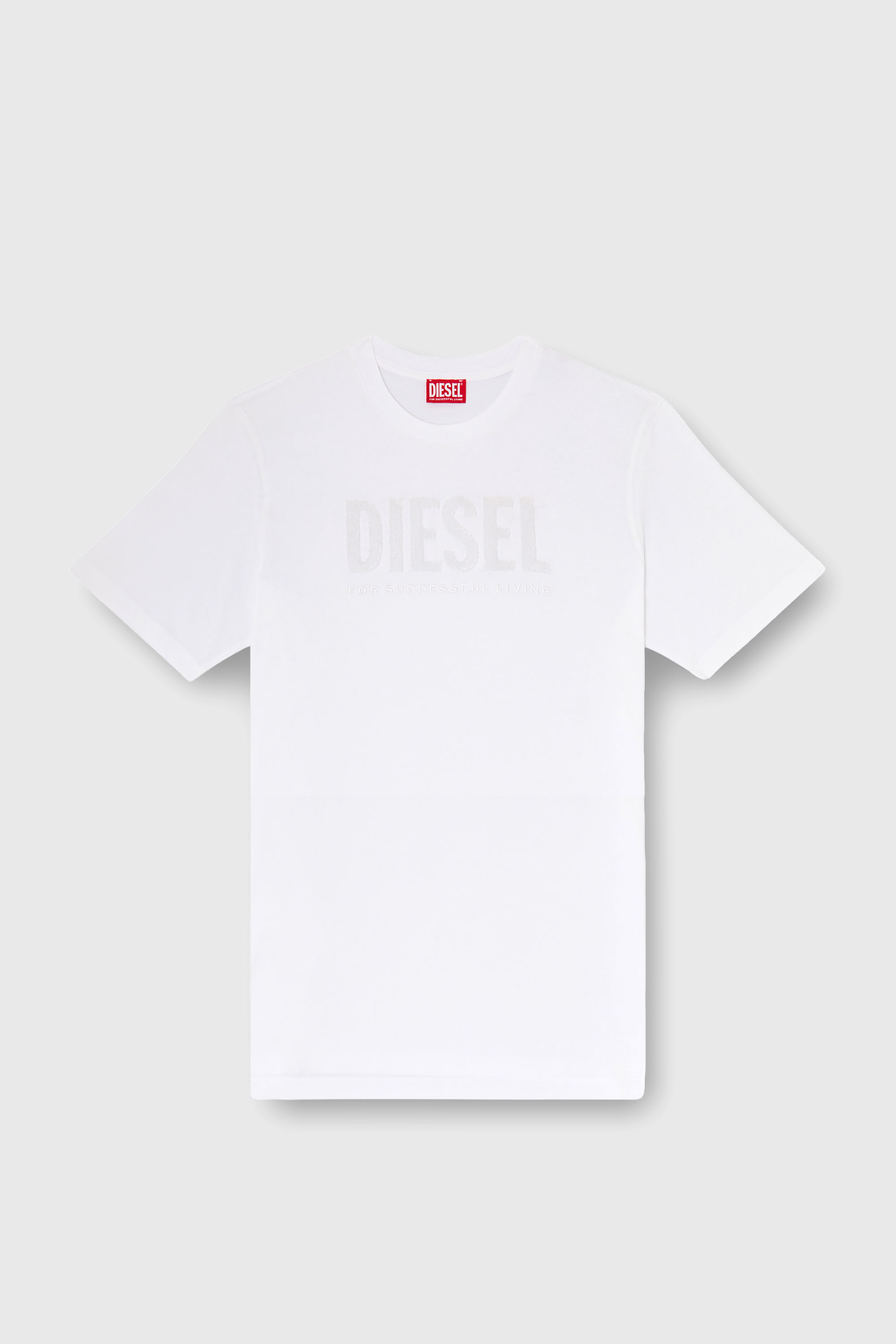 Diesel - T-JUST-OVA-T92, Camiseta de algod&oacute;n con estampado de logotipo Diesel tono sobre tono Hombre in Blanco - 2