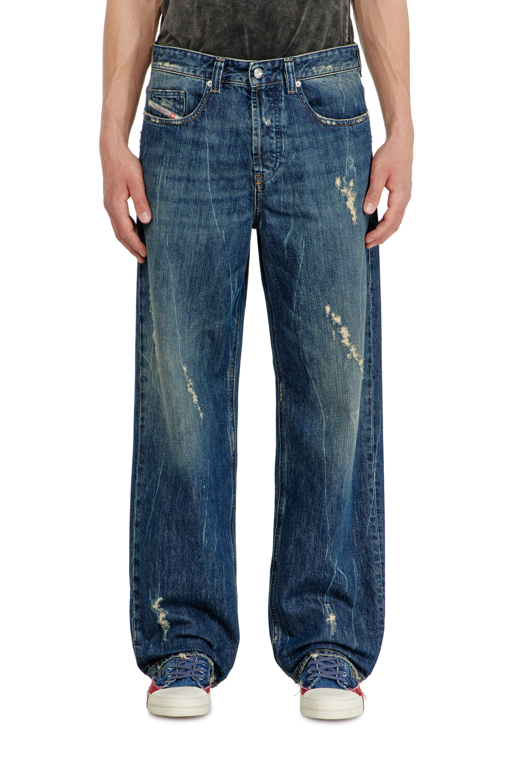 Diesel - Relaxed Jeans 2001 D-Macro 09Q28 Hombre, Azul medio - 1