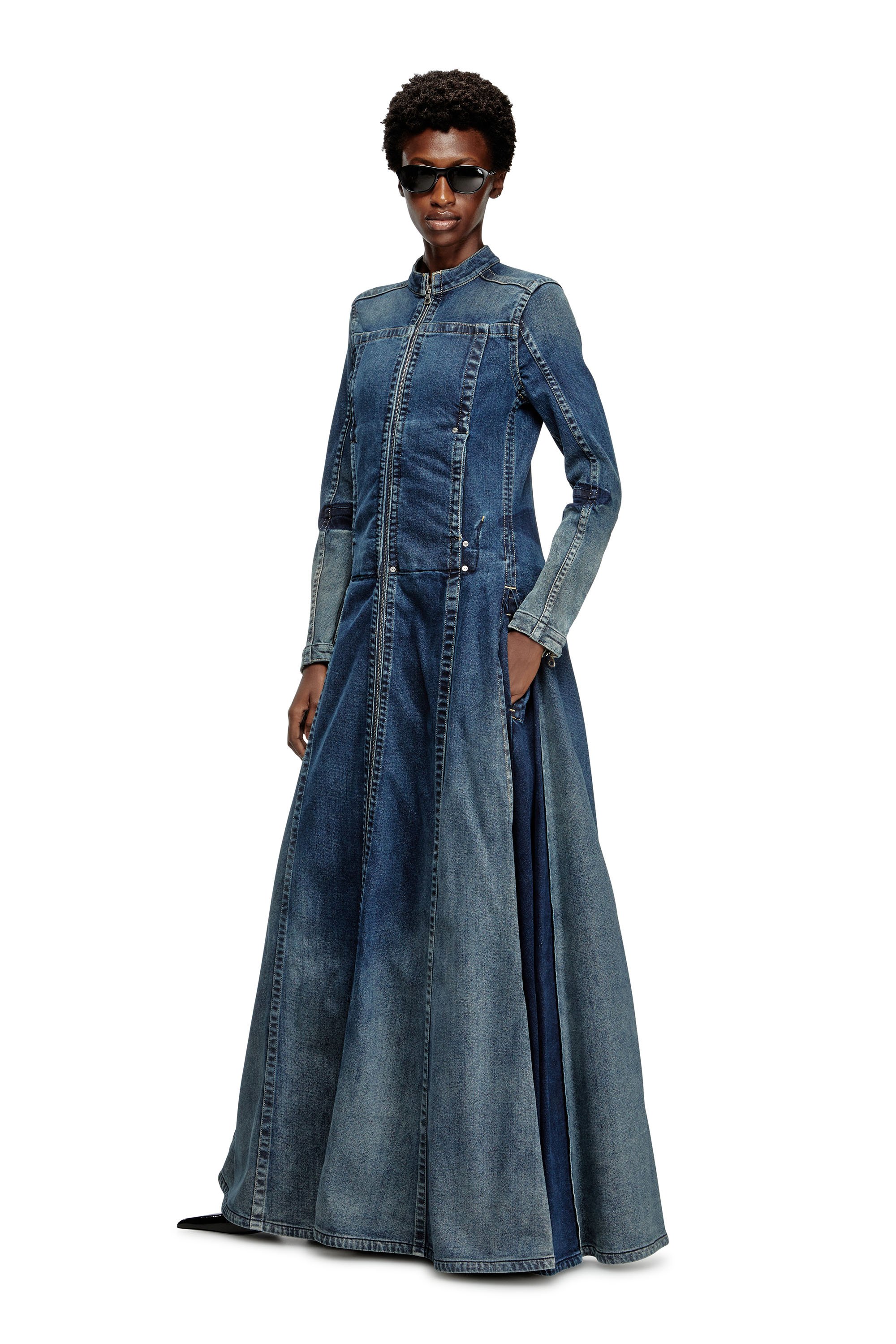 Diesel - DE-RO1-RE-FSG, Maxivestido en Rehab Denim Mujer in Azul marino - 2