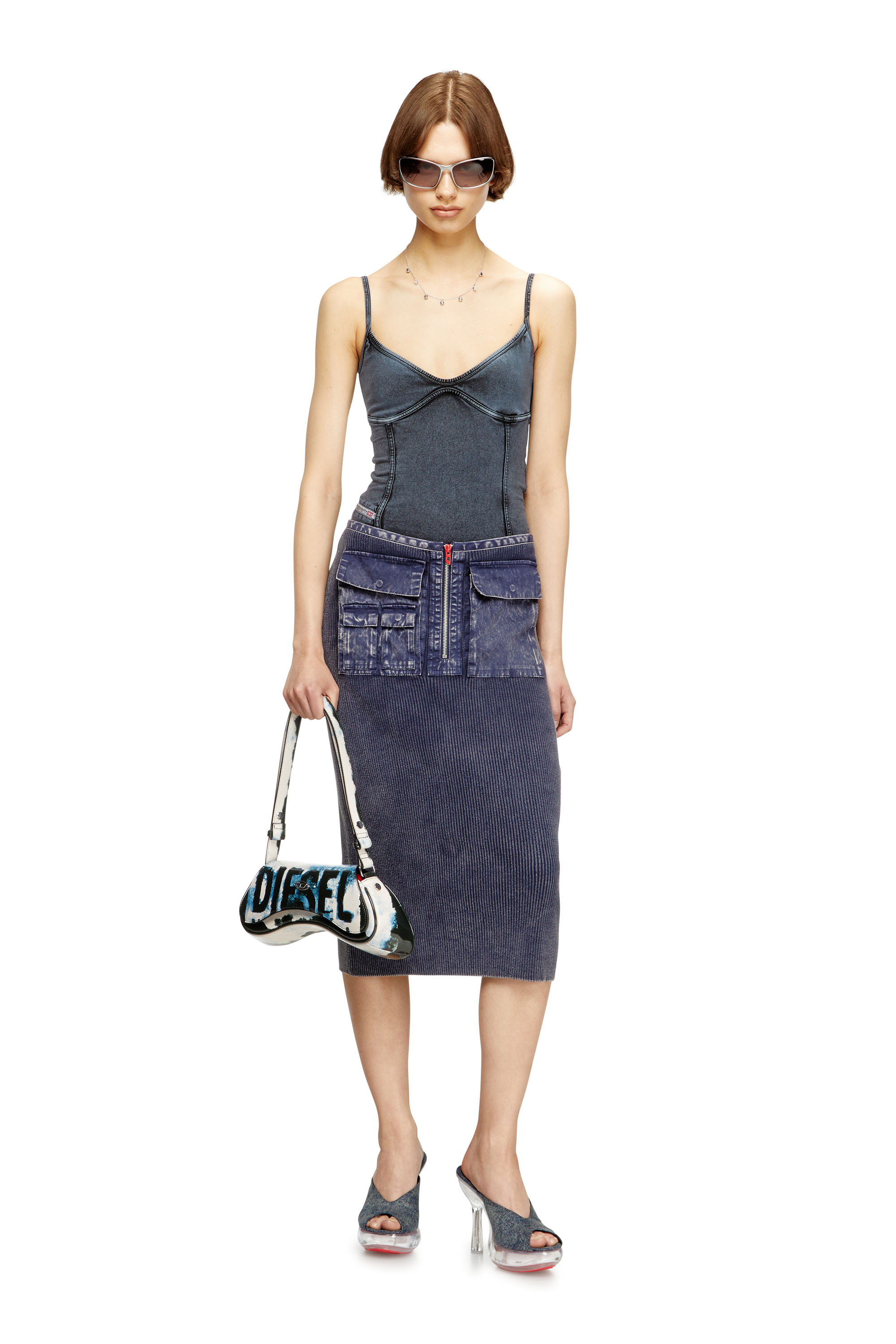 Diesel - PLAY CROSSBODY, Play-Talego con estampado de logotipo desteñido Mujer in Multicolor - 2